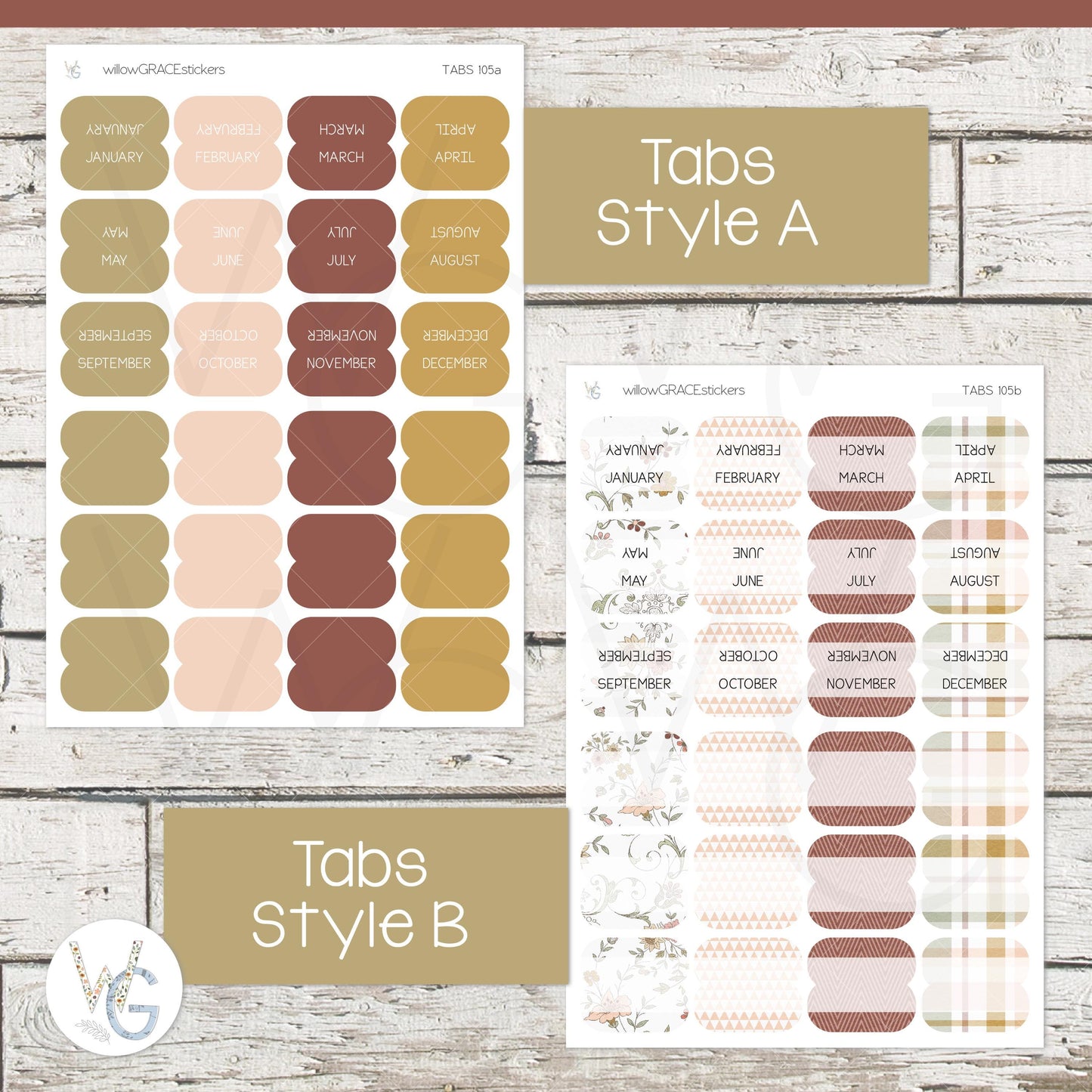 Planner Tabs • Tab Stickers • Planner Stickers • TB-105