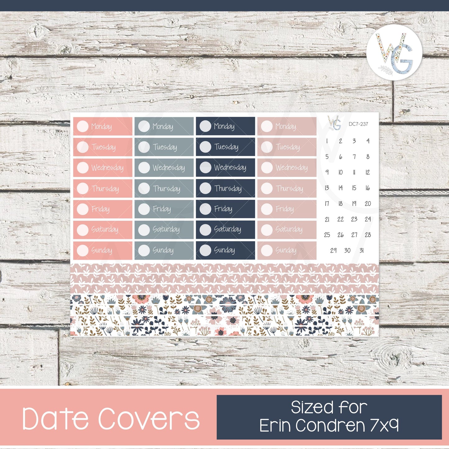 Date Covers • Planner Stickers • DC7-237