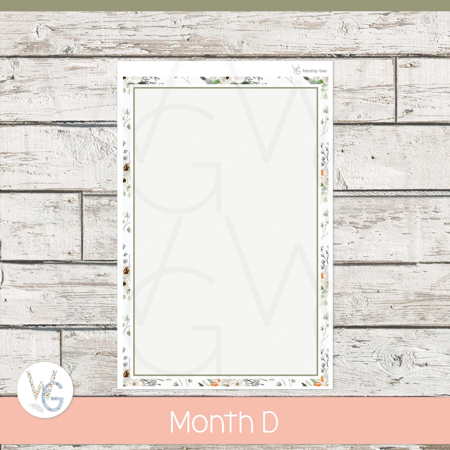 WG A5 Monthly Planner Stickers β’ WGM5-104
