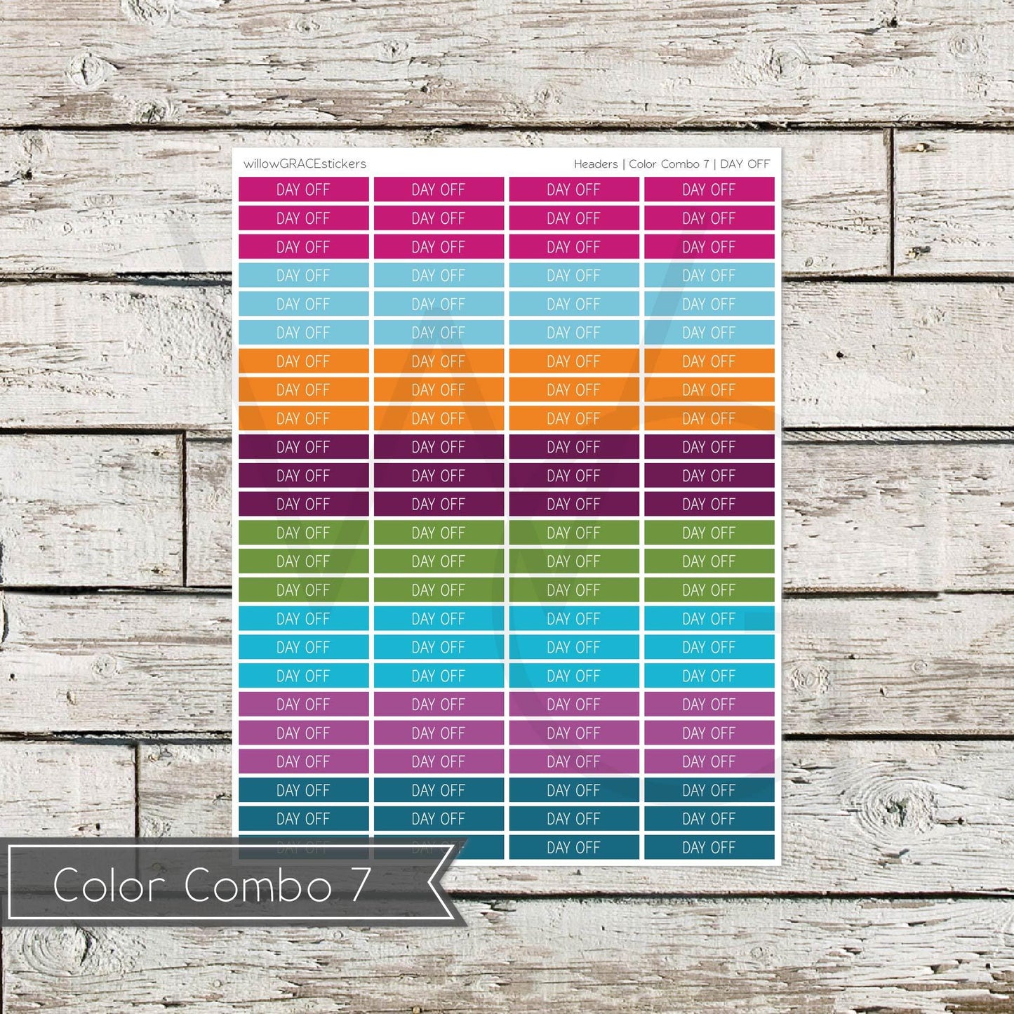 Planner Headers • Functional Planner Stickers • Day Off
