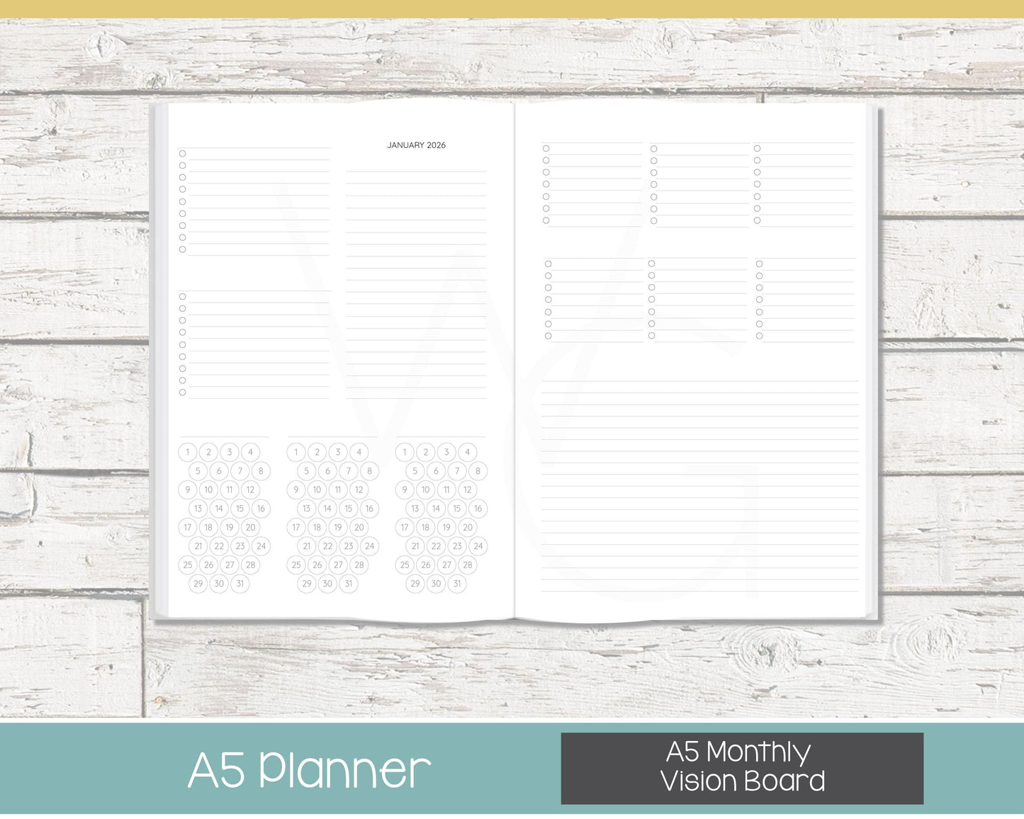 2026 Weekly Personalized Planner | Vertical Weekly Planner | Grid Layout | Reflections