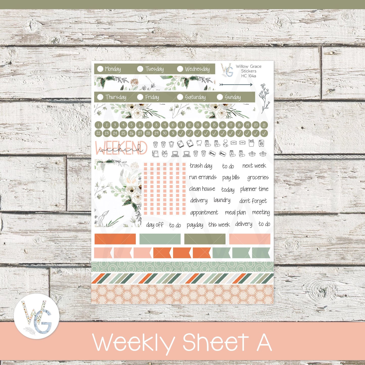 Hobonichi Cousin (A5) Weekly/Daily Sticker Kit β’ HW-104