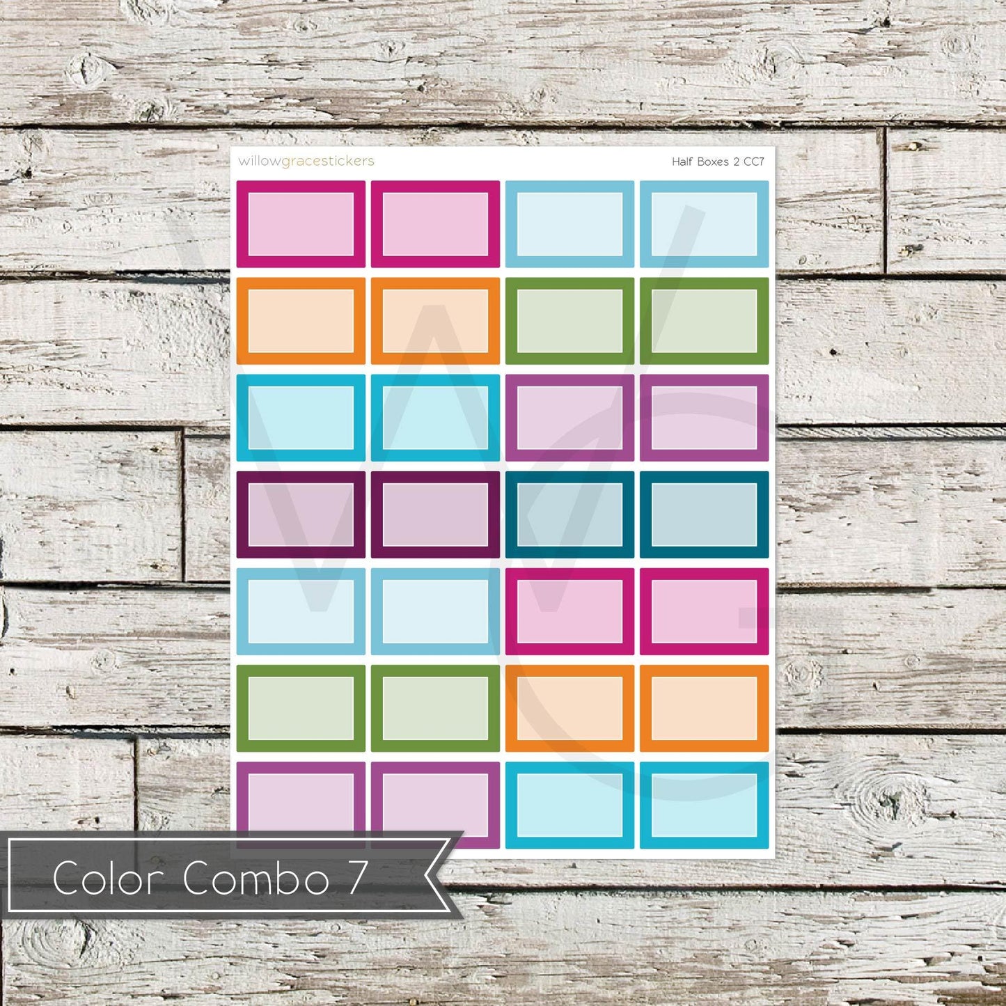 Half Boxes • Functional Planner Stickers (HB2)