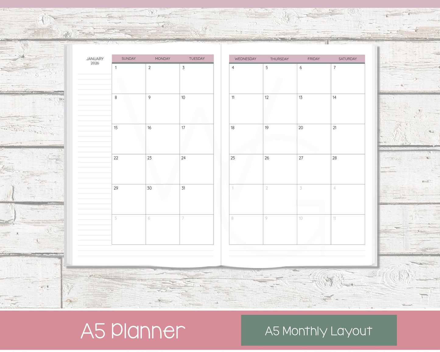 2026 Weekly Personalized Planner | Vertical Weekly Planner | Lined Layout | Petal Parade
