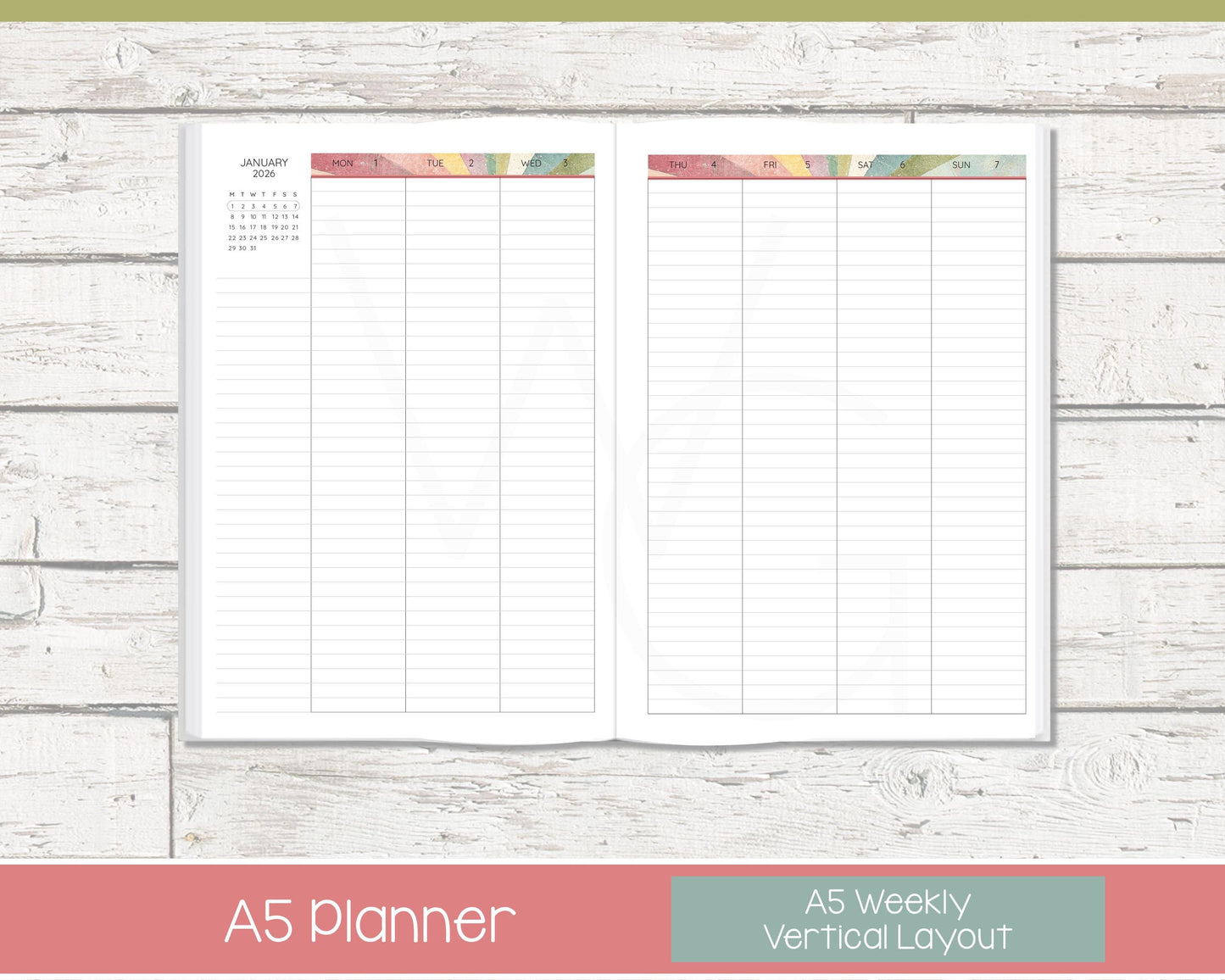 2026 Weekly Personalized Planner | Vertical Weekly Planner | Lined Layout | Shine On