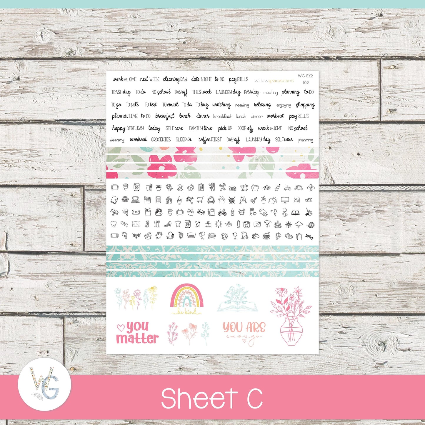 Willow Grace Planner Stickers - Daily Planner Stickers | WGD-102