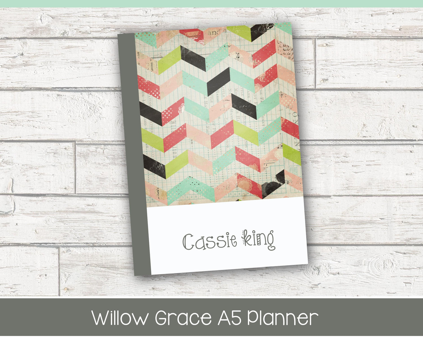 2026 Weekly Personalized Planner | Vertical Weekly Planner | Lined Layout | Shabby Chevron