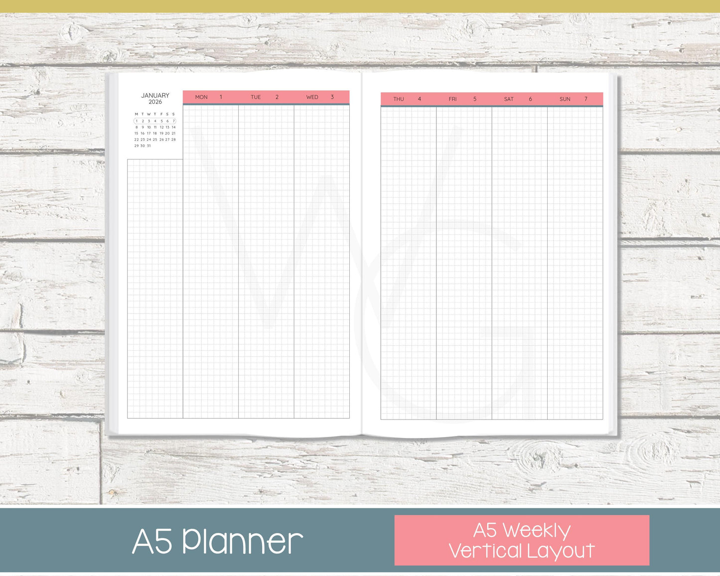 2026 Complete Personalized Planner | Month, Week, Day Planner | Grid Layout | Chevron Rainbow
