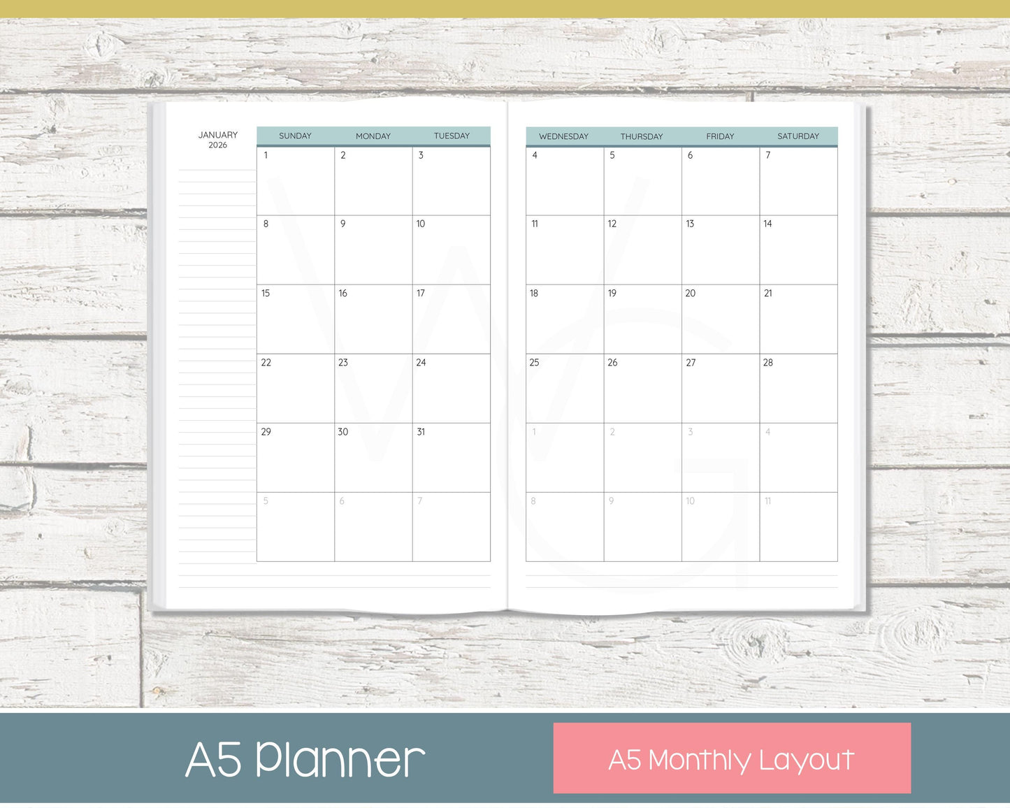 2026 Weekly Personalized Planner | Productivity Weekly Planner | Lined Layout | Chevron Rainbow
