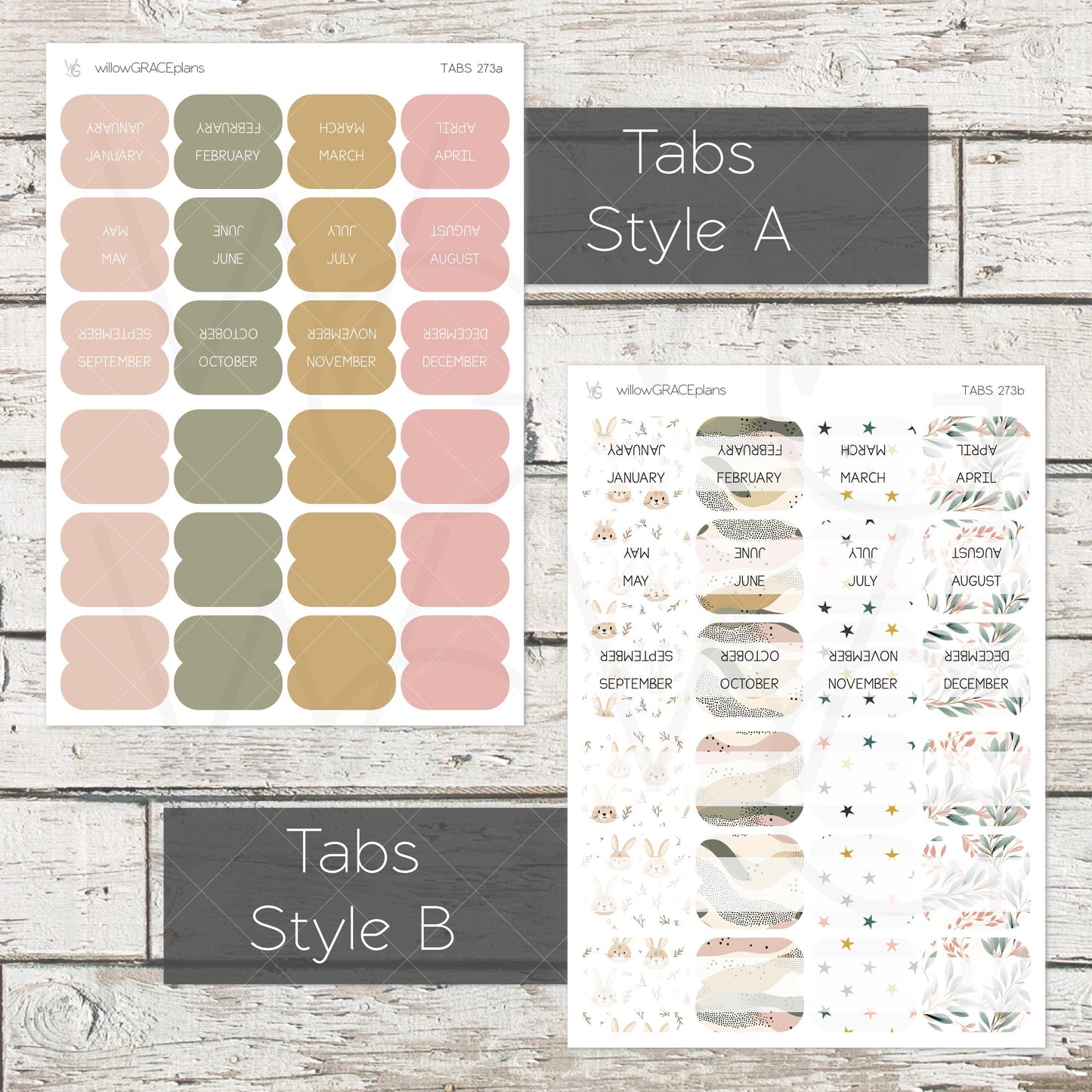 Planner Tabs • Tab Stickers • Planner Stickers • TB-273
