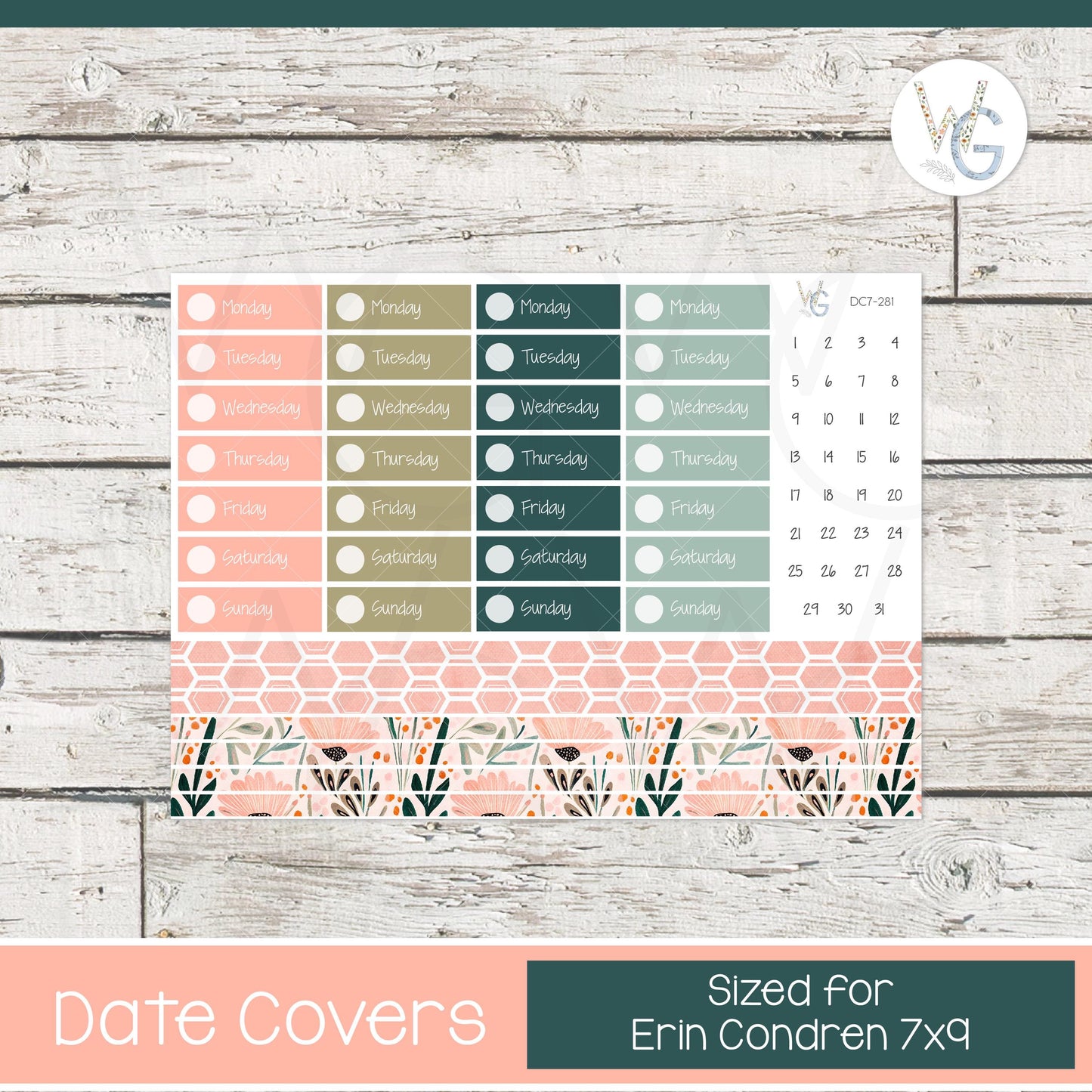 Date Covers • Planner Stickers • DC7-281