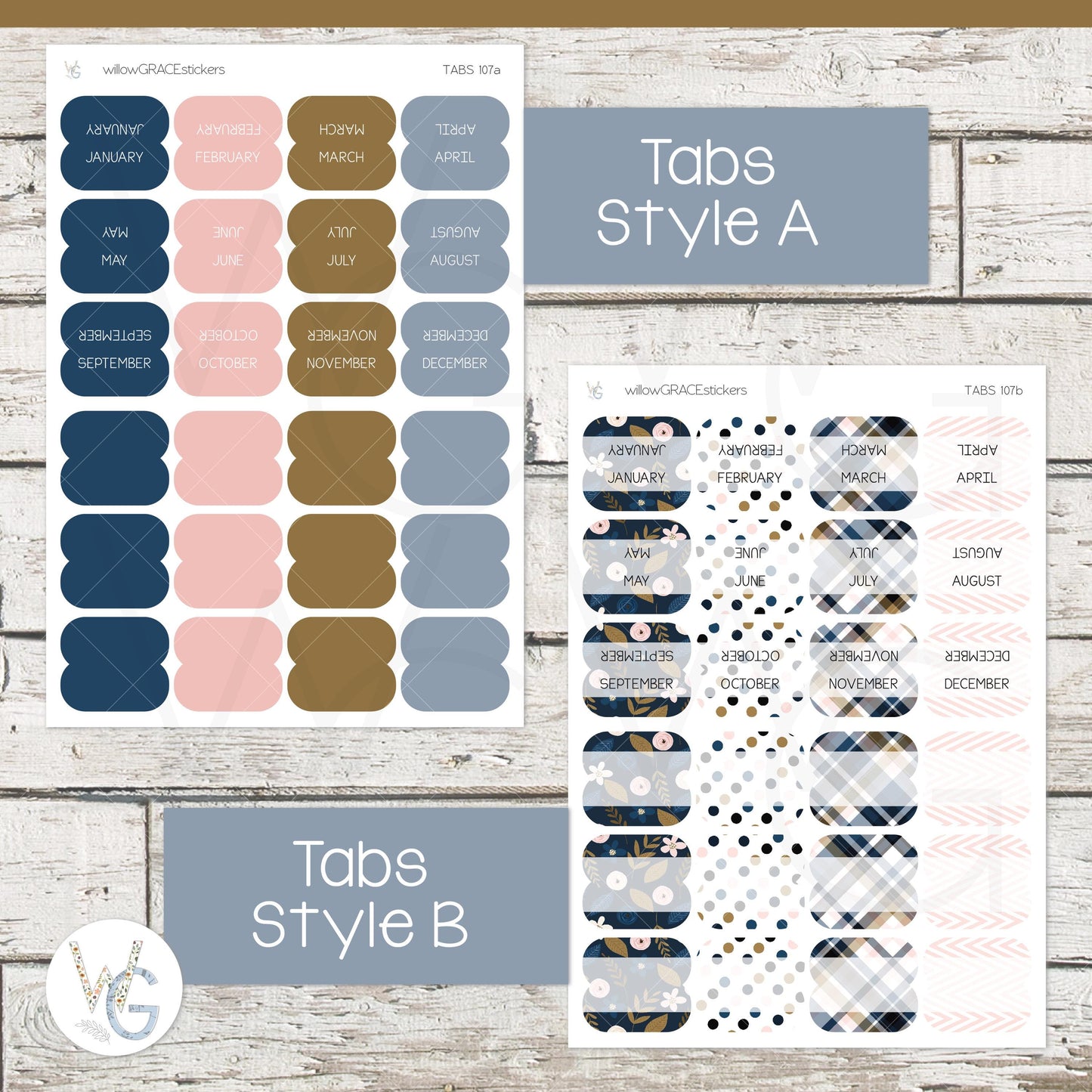 Planner Tabs • Tab Stickers • Planner Stickers • TB-107