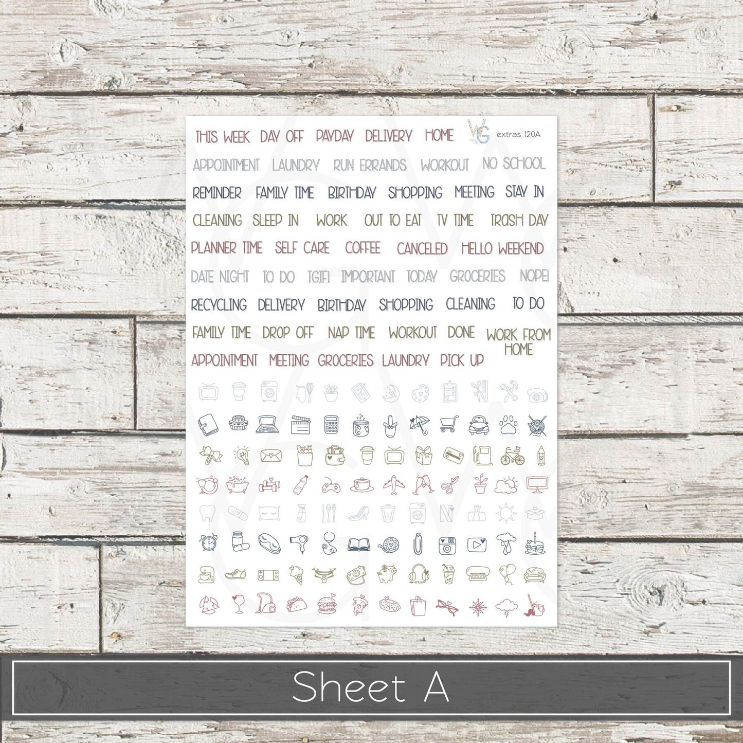 Planner Stickers • Extras • Icons • Planner Stickers • EX-120