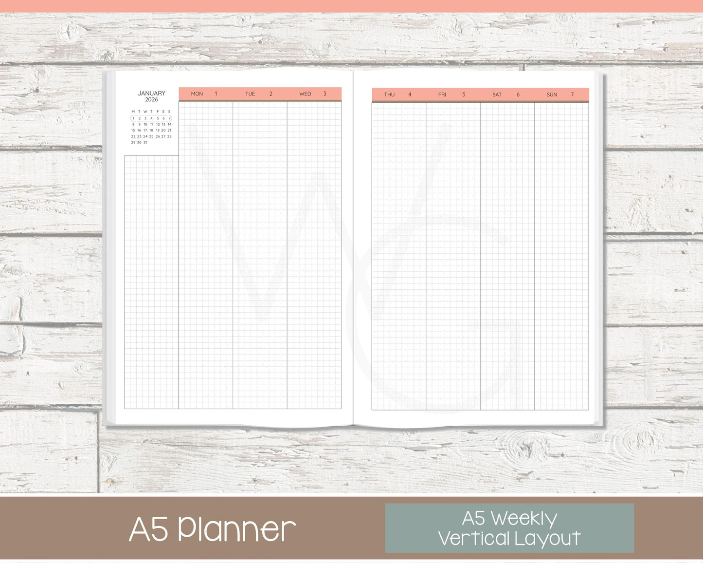 2026 Complete Personalized Planner | Month, Week, Day Planner | Grid Layout | Cottage Bloom