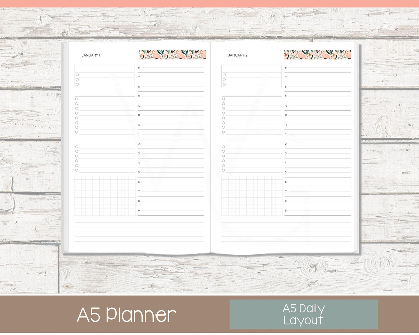 2026 Complete Personalized Planner | Month, Week, Day Planner | Lined Layout | Cottage Bloom