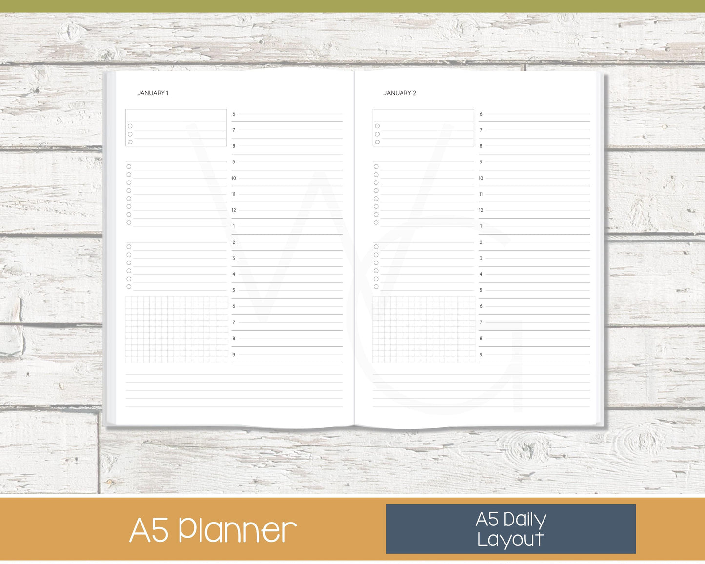 2026 Complete Planner | Month, Week, Day Planner | Lined Layout - Black and White | Ready to Ship