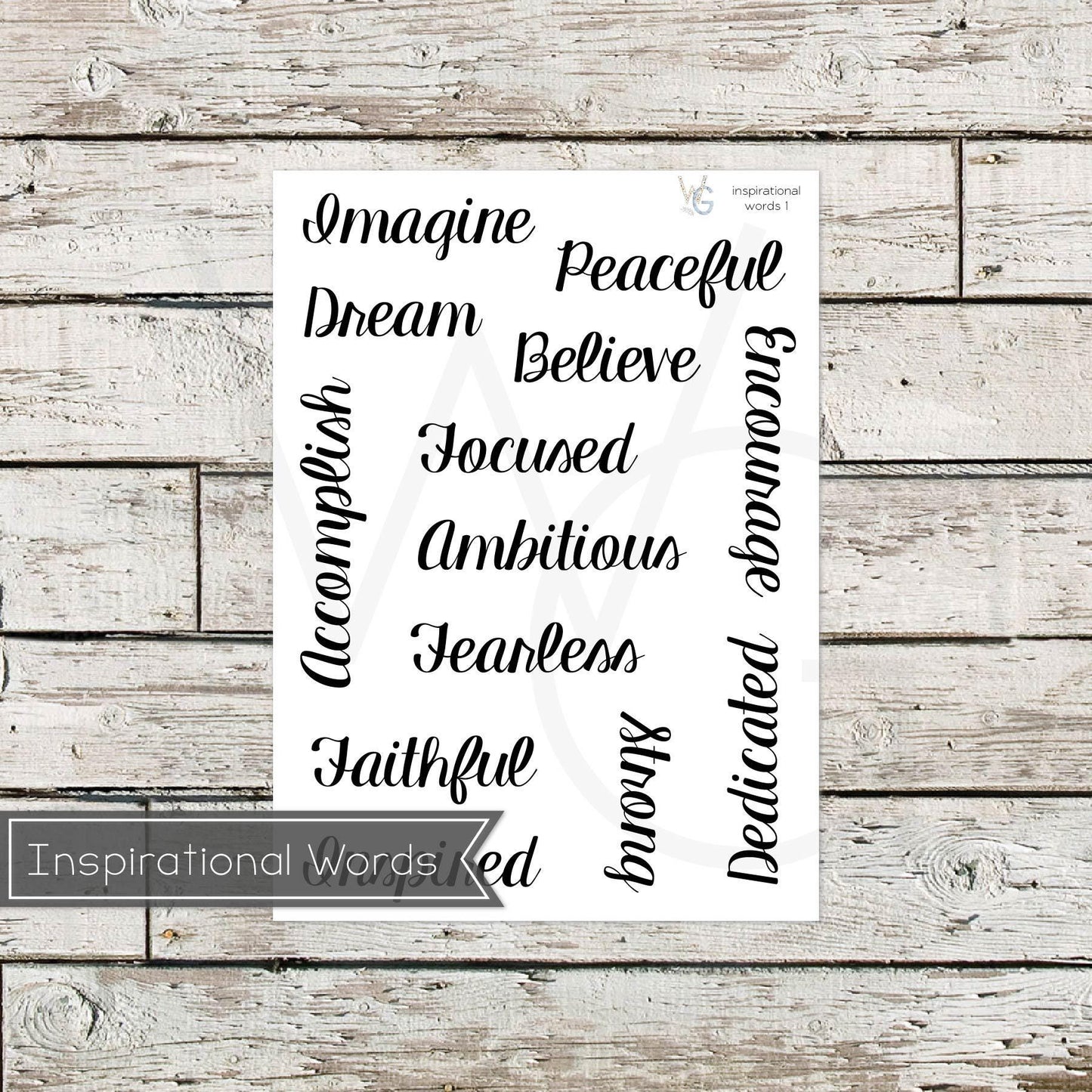 Inspirational Words • Word Stickers • Scripts Stickers • Planner Stickers (IW1)
