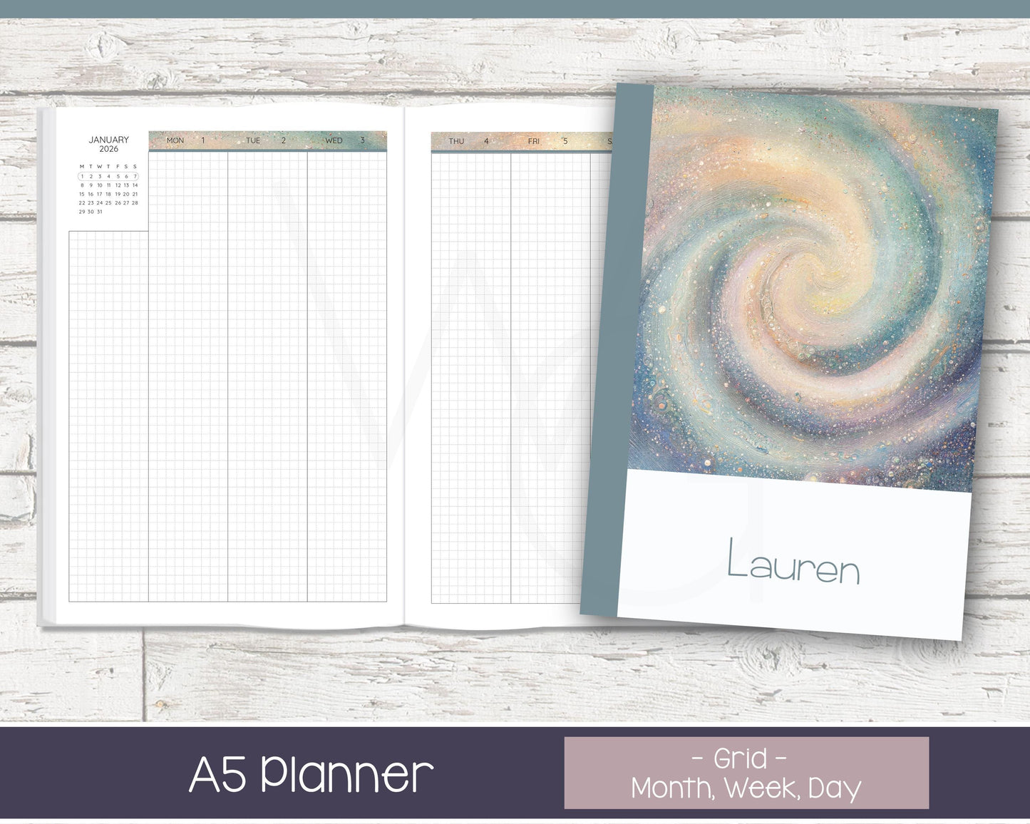 2026 Complete Personalized Planner | Month, Week, Day Planner | Grid Layout | In the Stars