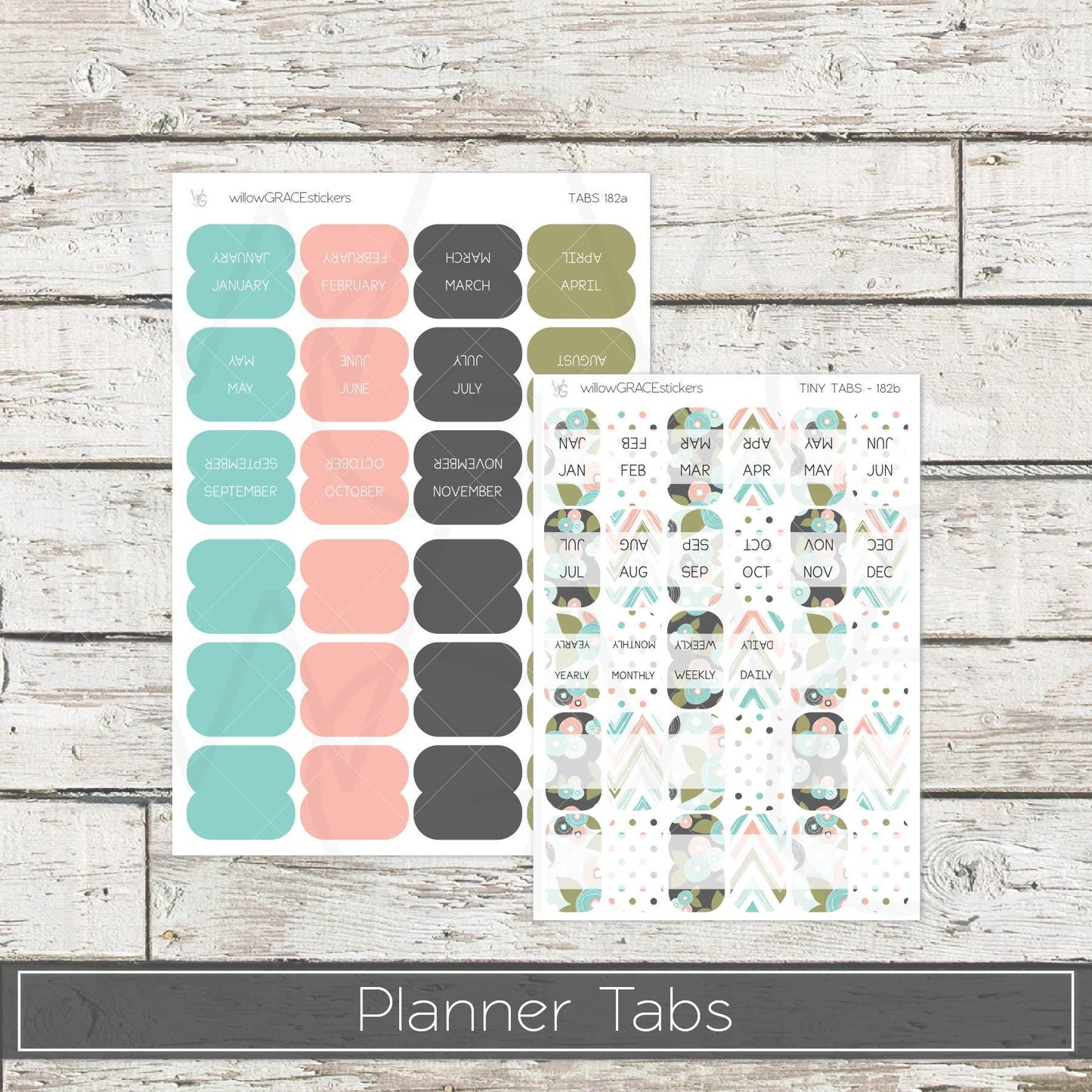 Planner Tabs • Tab Stickers • Planner Stickers • TB-182