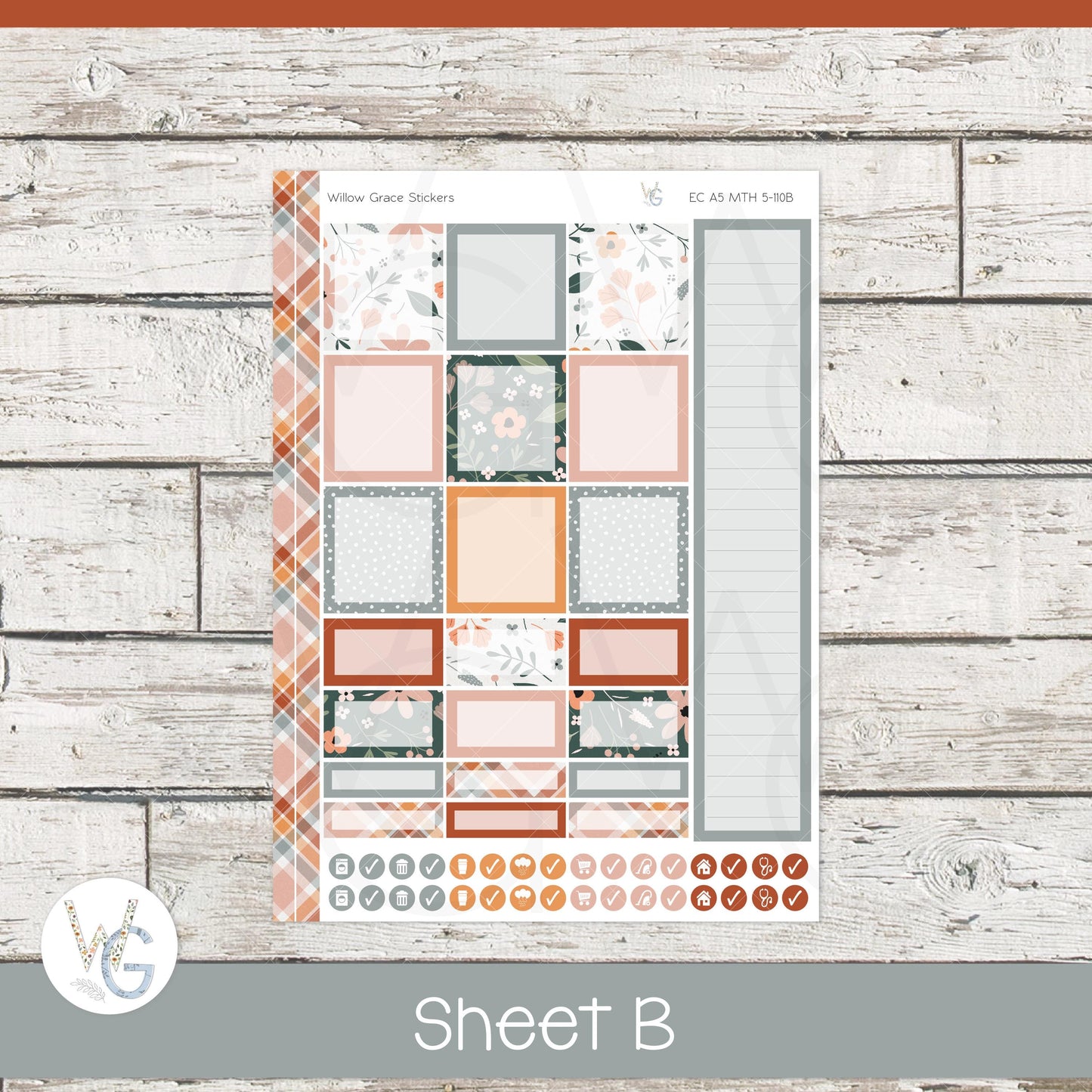 EC A5 Monthly Planner Stickers β’ ECM5-110