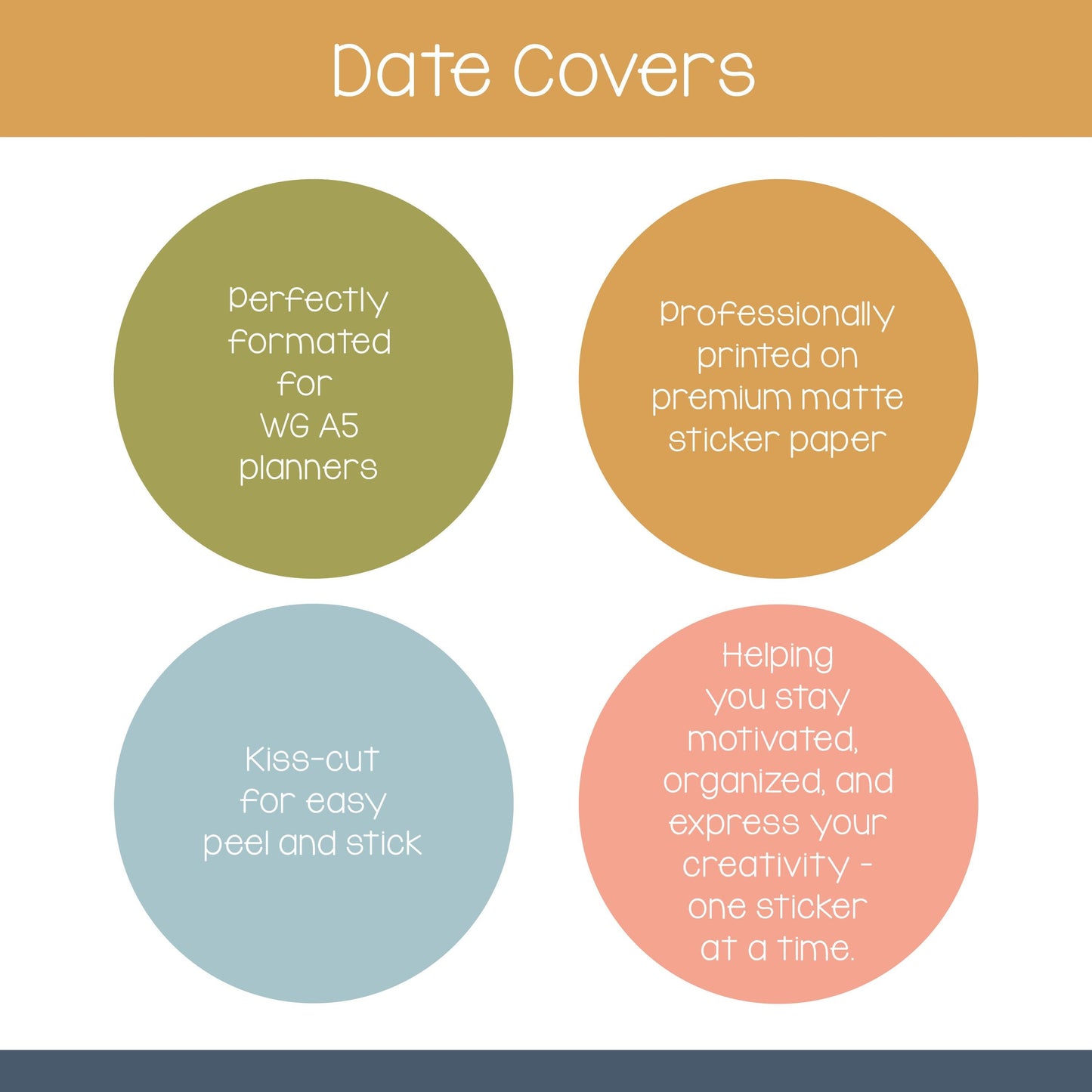 Date Covers - Planner Stickers - Willow Grace Planner Stickers | DC-101