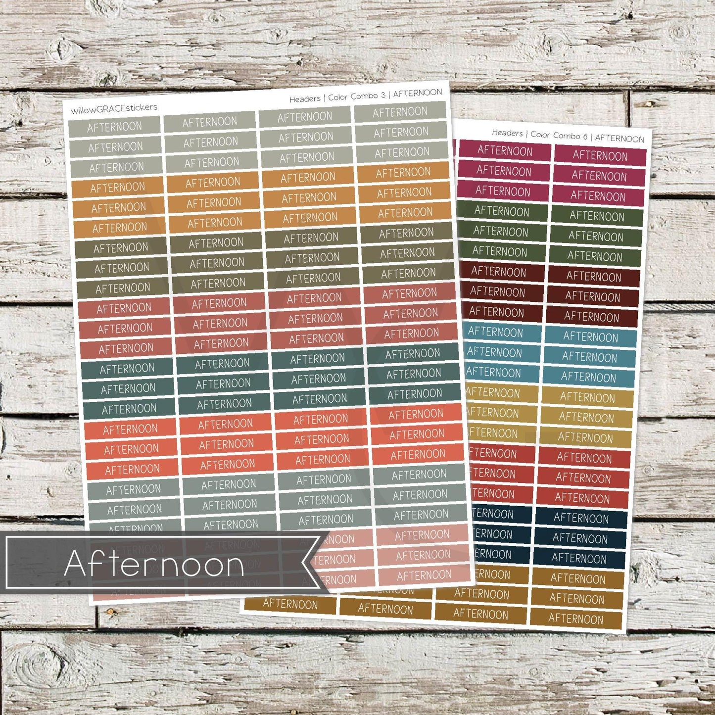 Planner Headers • Functional Planner Stickers • Afternoon