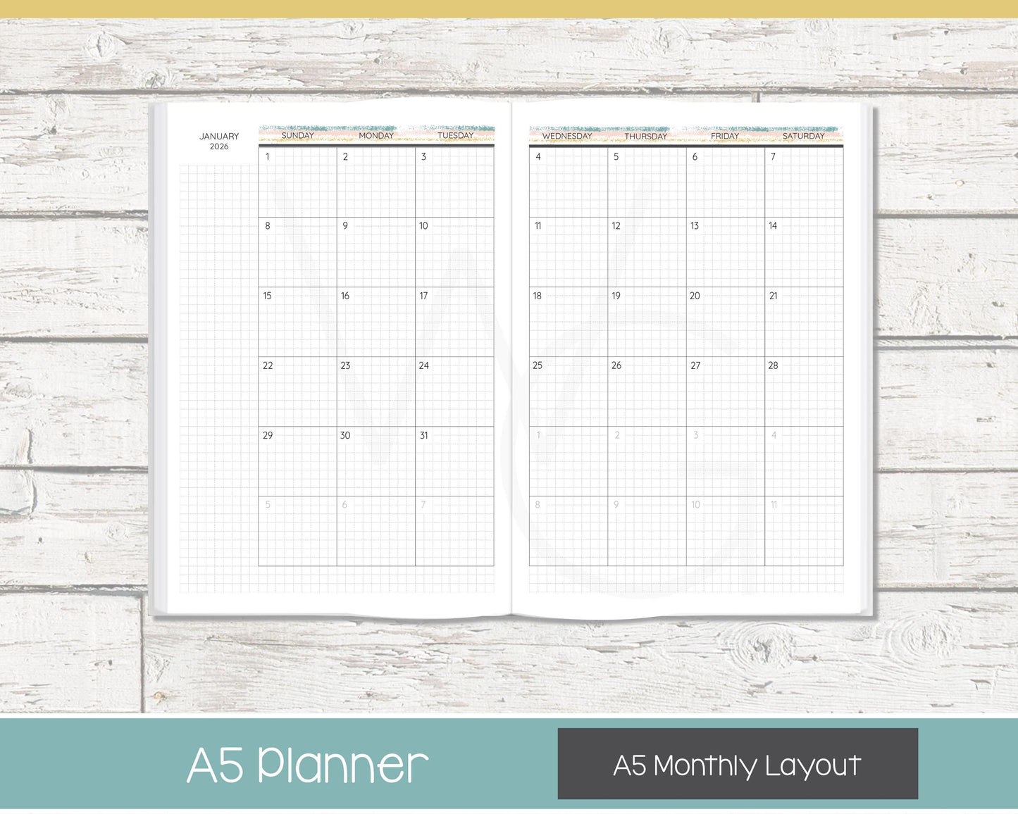 2026 Weekly Personalized Planner | Vertical Weekly Planner | Grid Layout | Reflections