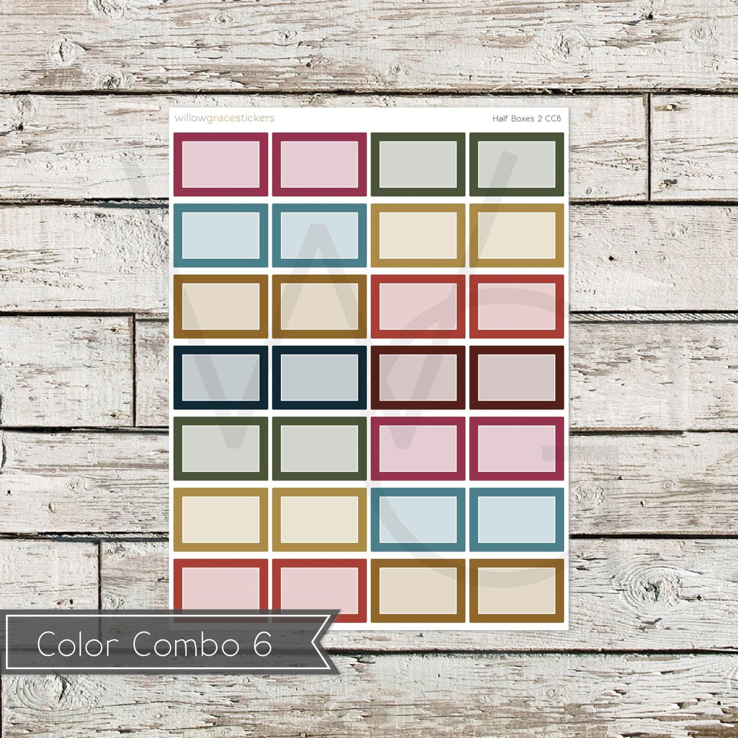 Half Boxes • Functional Planner Stickers (HB2)