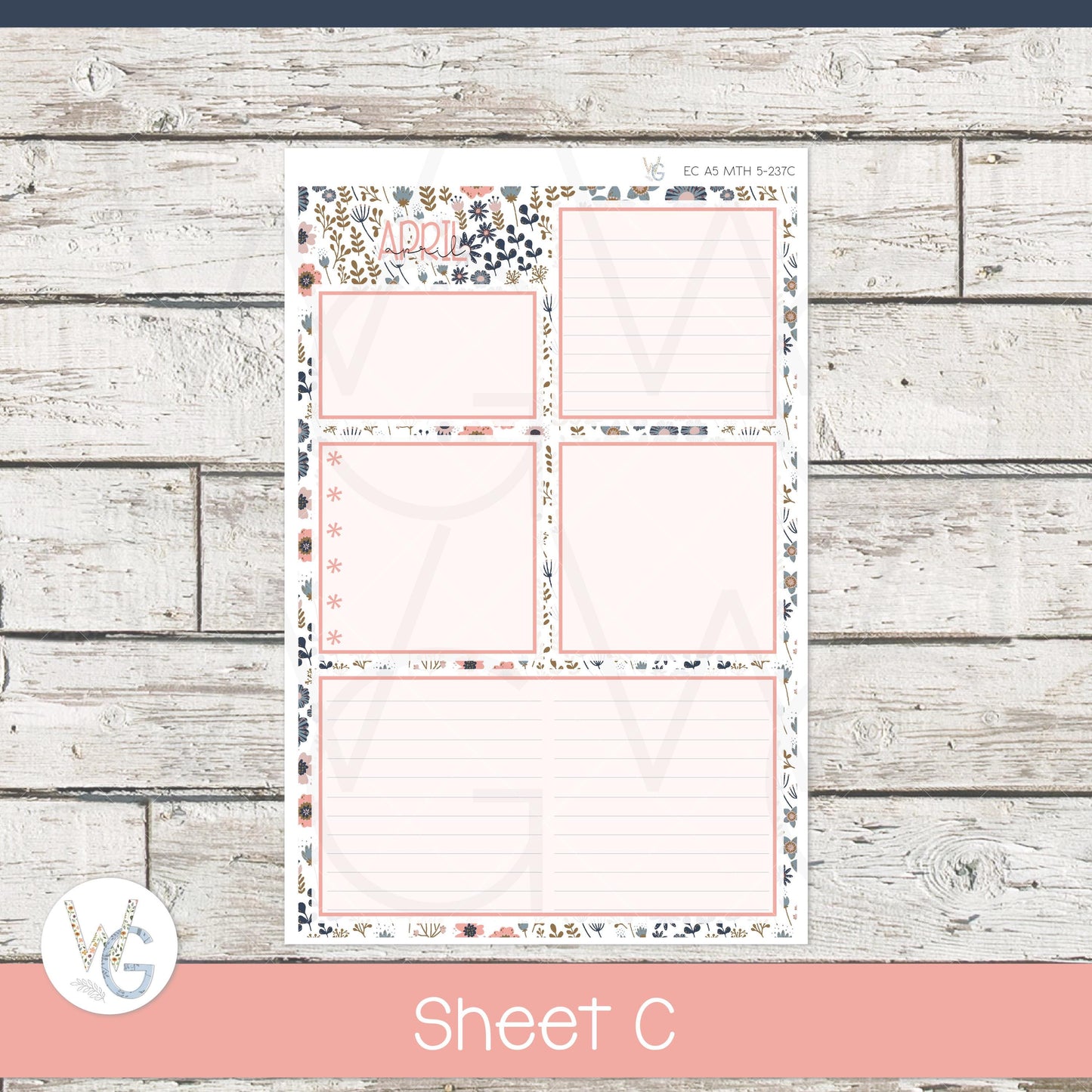 EC A5 Monthly Planner Stickers β’ ECM5-237
