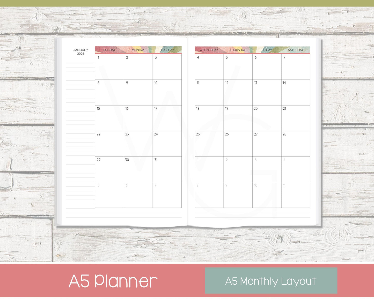 2026 Weekly Personalized Planner | Vertical Weekly Planner | Lined Layout | Shine On