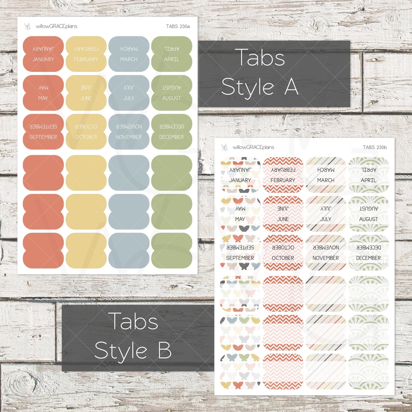 Planner Tabs • Tab Stickers • Planner Stickers • TB-230