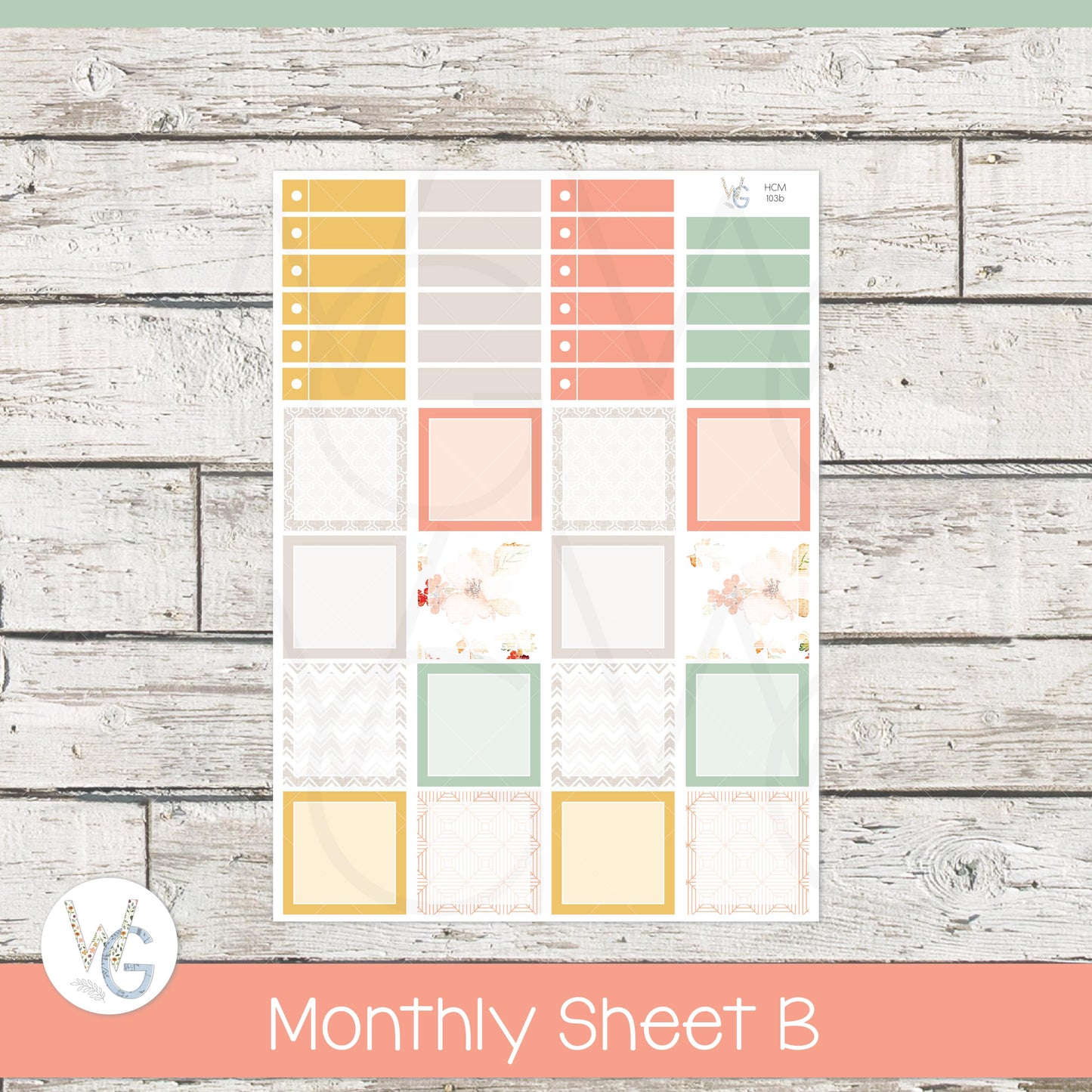 Hobonichi Cousin (A5) Monthly Planner Stickers β’ HM-103