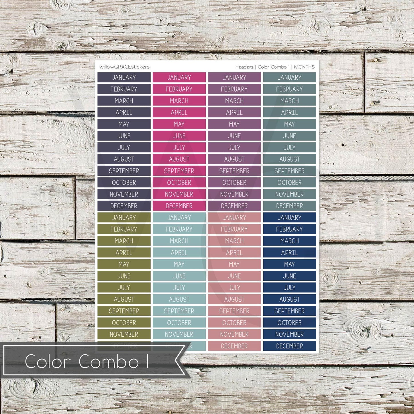 Planner Headers • Functional Planner Stickers • Months