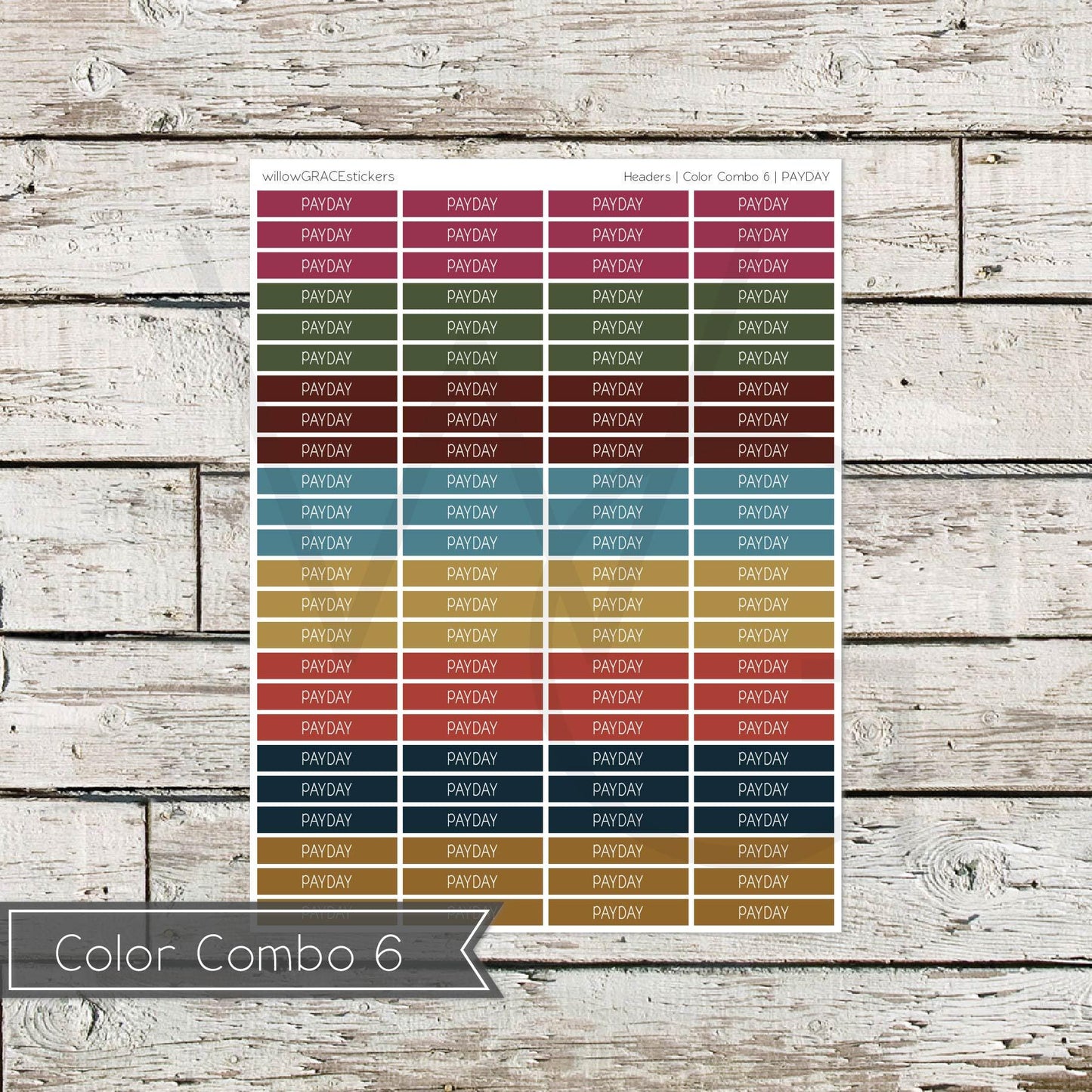 Planner Headers • Functional Planner Stickers • Payday