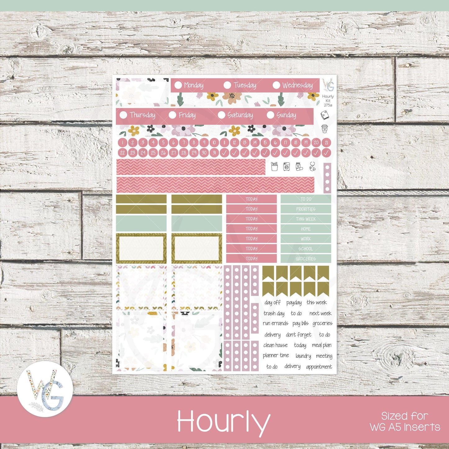 WG A5 Weekly Planner Stickers β’ WGW5-275
