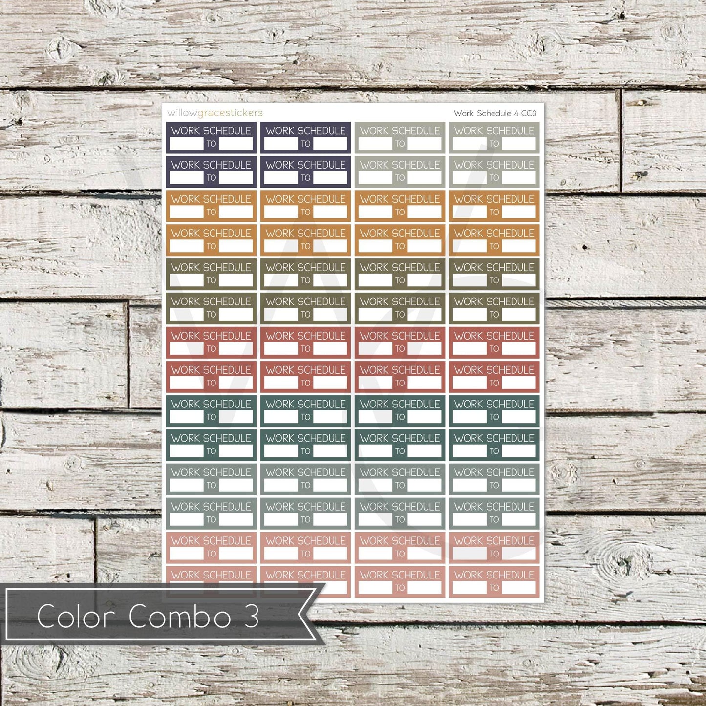 Work Schedule • Functional Planner Stickers