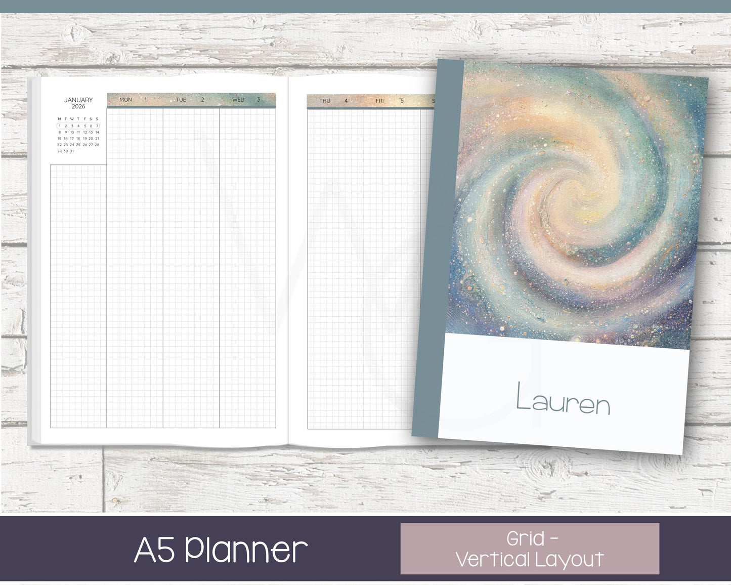 2026 Weekly Personalized Planner | Vertical Weekly Planner | Grid Layout | In the Stars