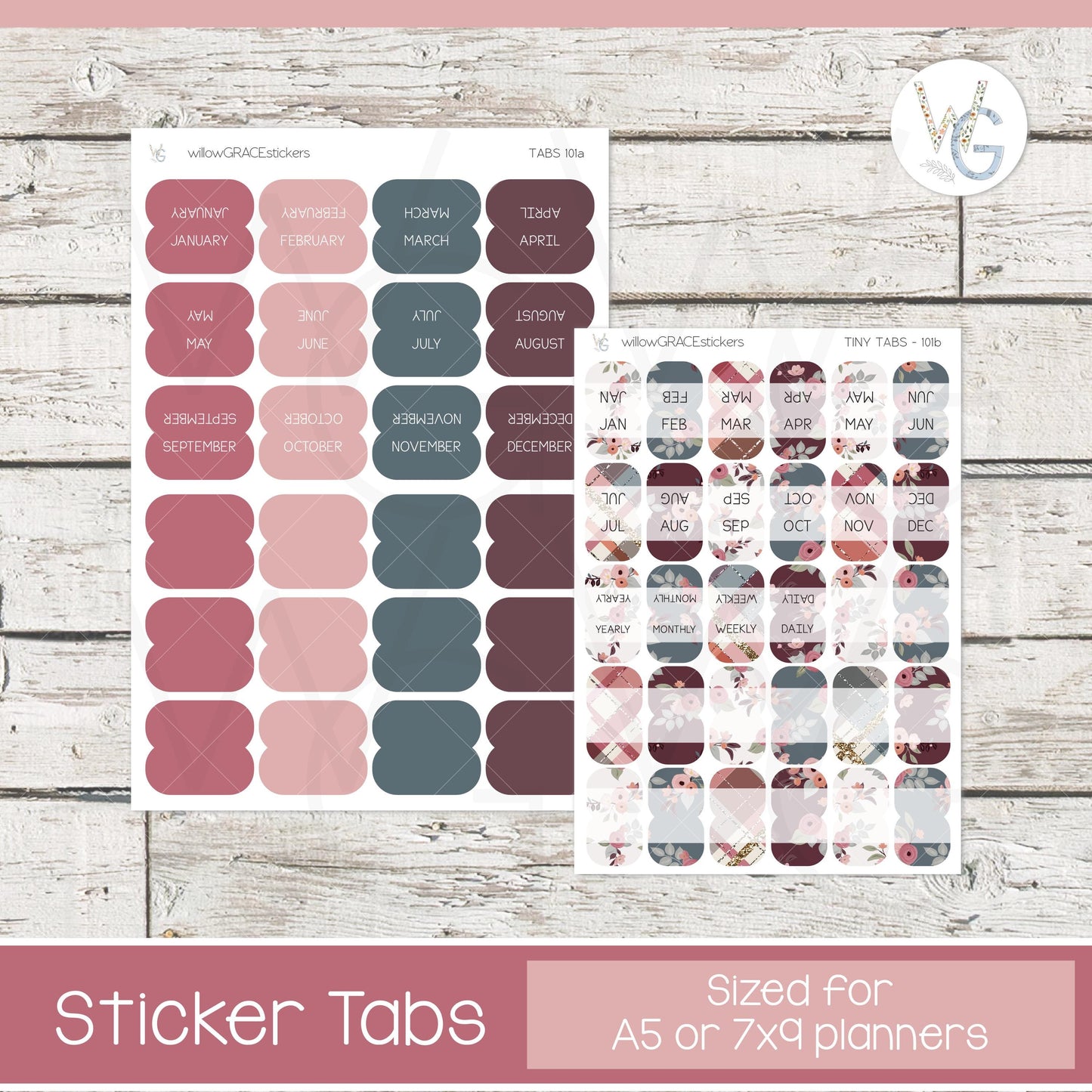 Planner Tabs • Tab Stickers • Planner Stickers • TB-101