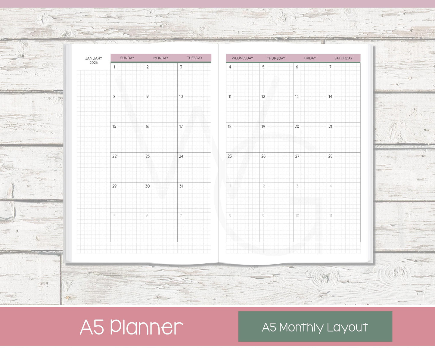 2026 Complete Personalized Planner | Month, Week, Day Planner | Grid Layout | Petal Parade