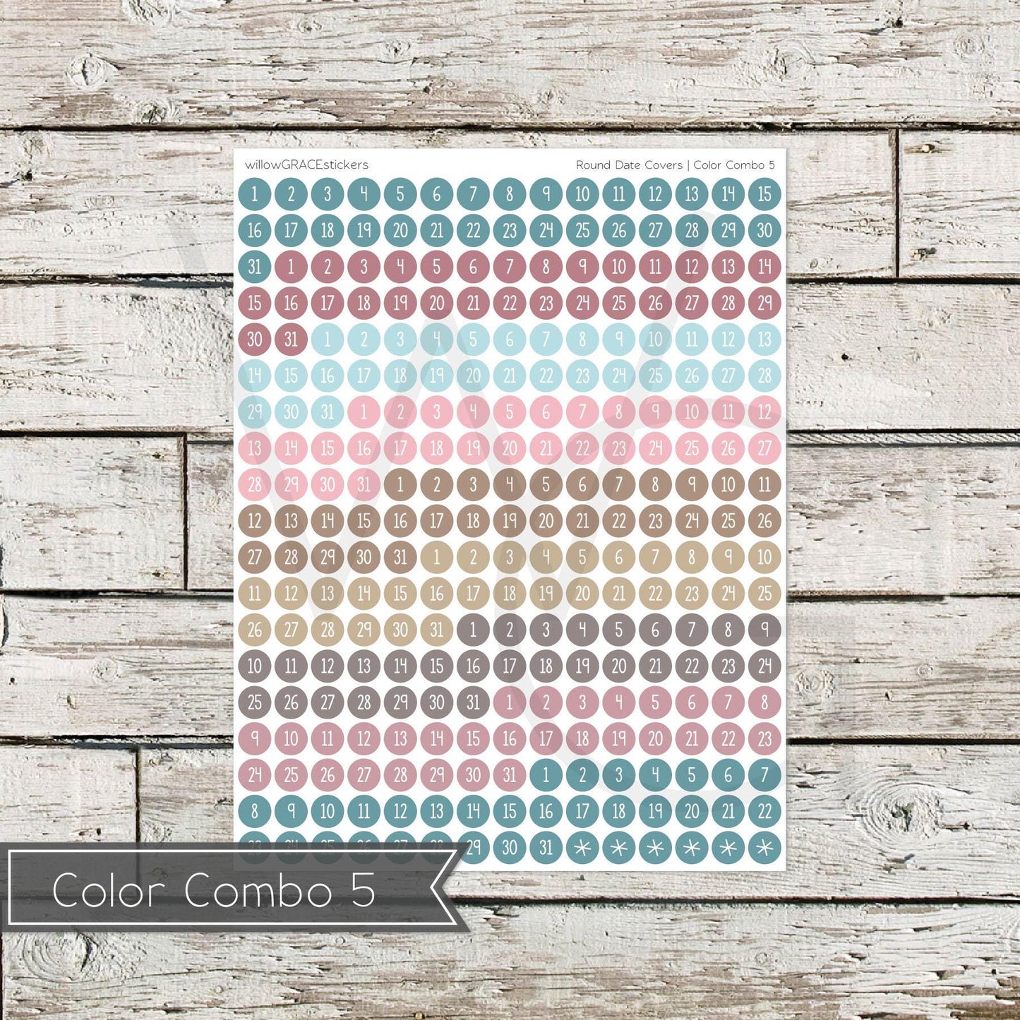 Round Date Covers • Functional Planner Stickers