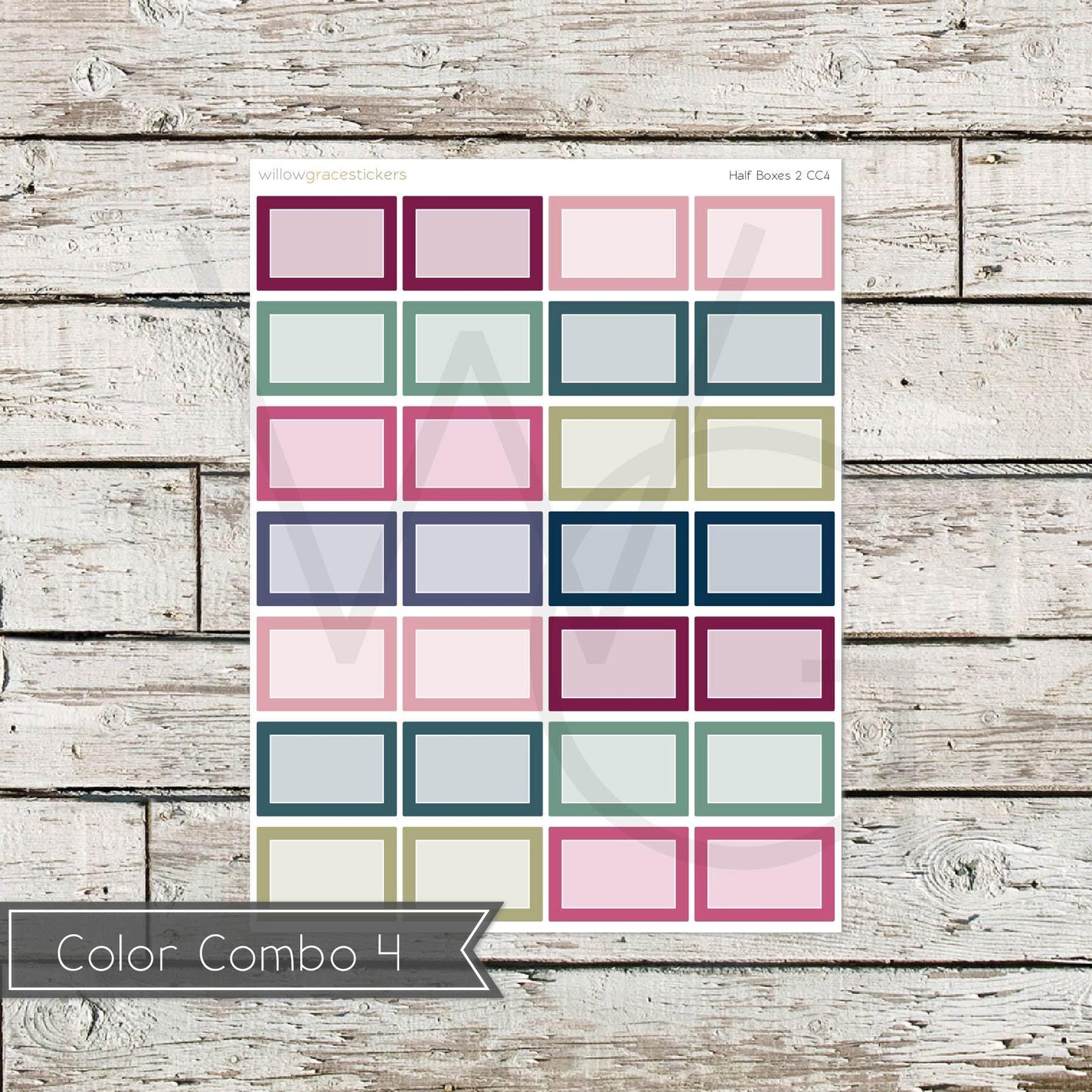 Half Boxes • Functional Planner Stickers (HB2)