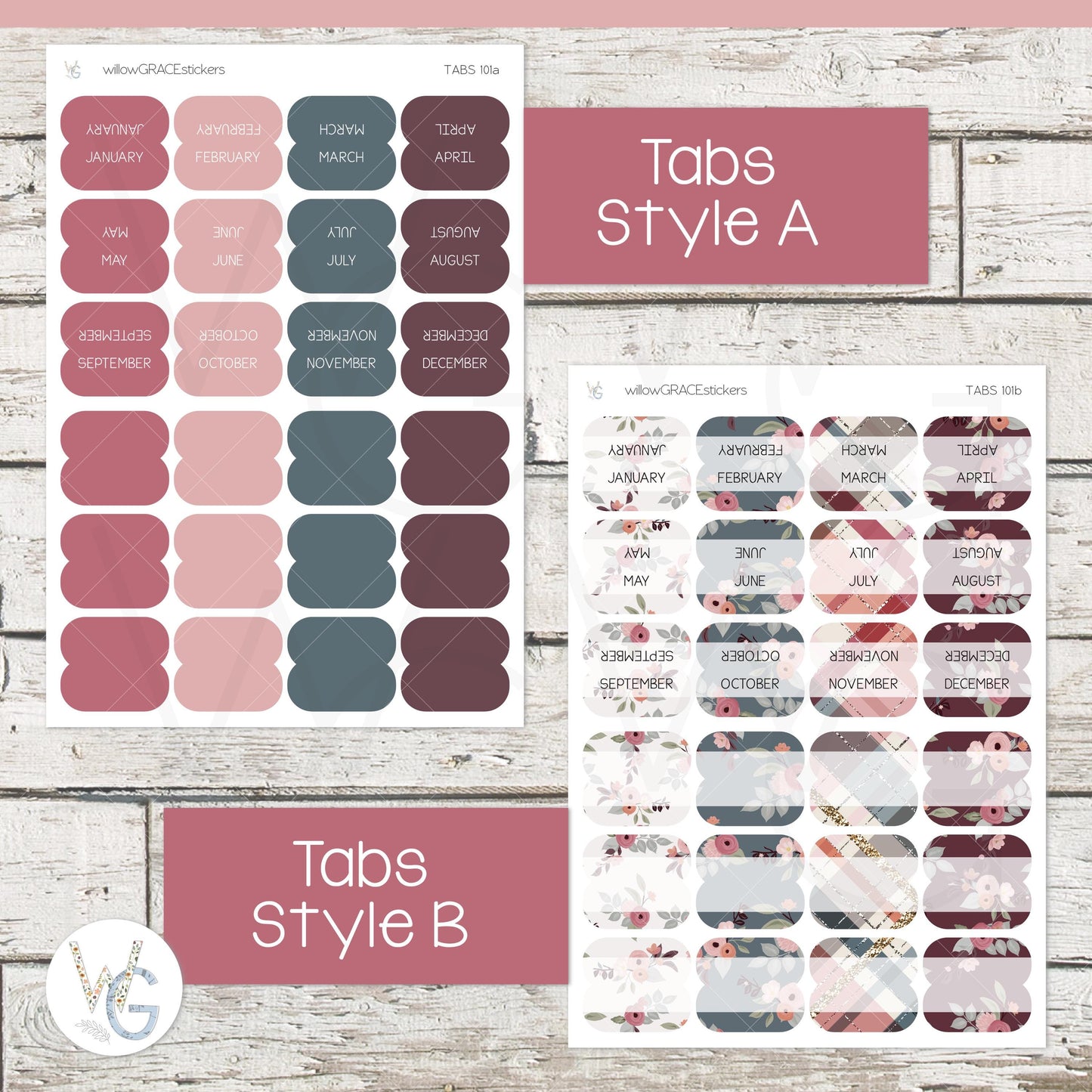 Planner Tabs • Tab Stickers • Planner Stickers • TB-101