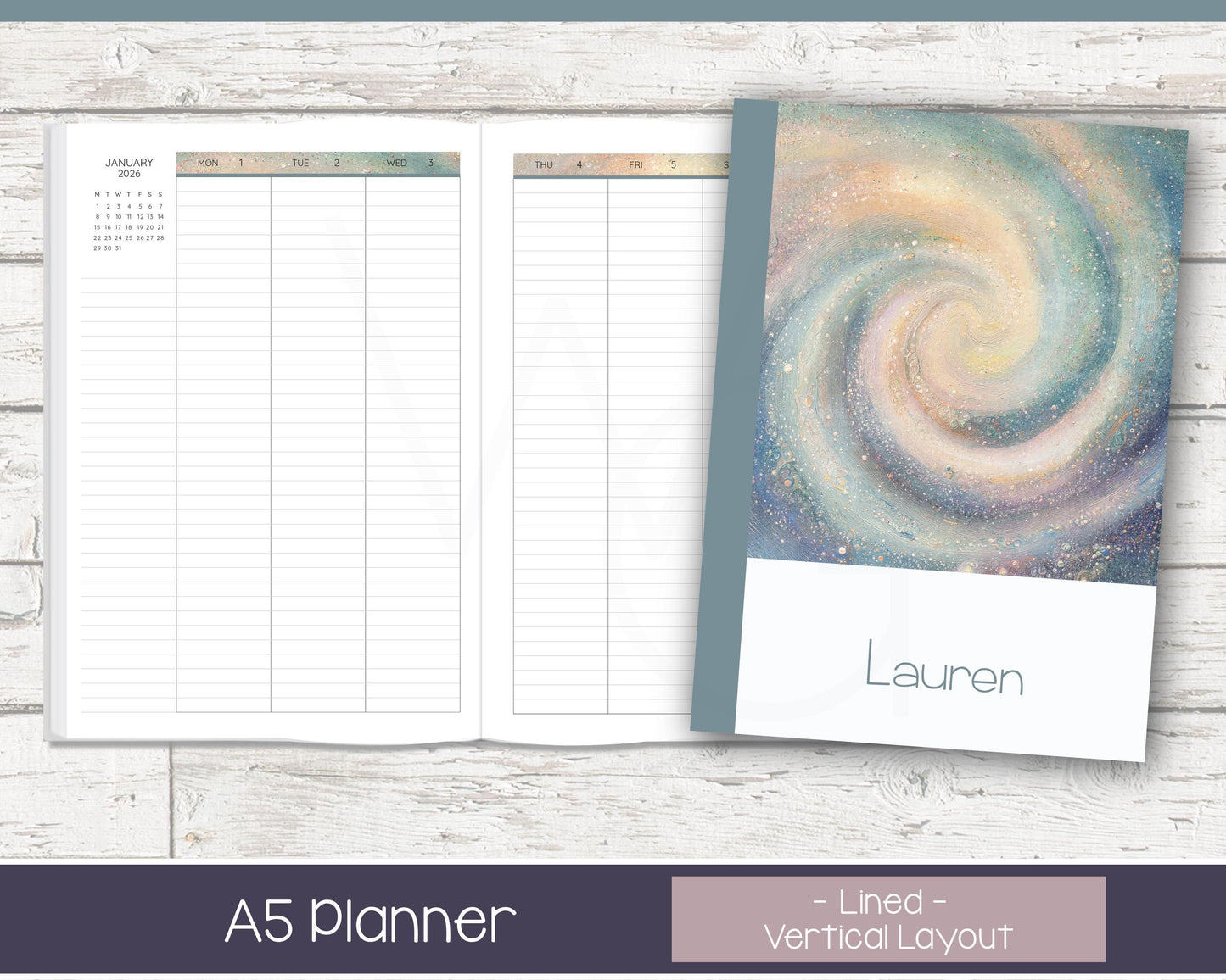 2026 Weekly Personalized Planner | Vertical Weekly Planner | Lined Layout | In the Stars