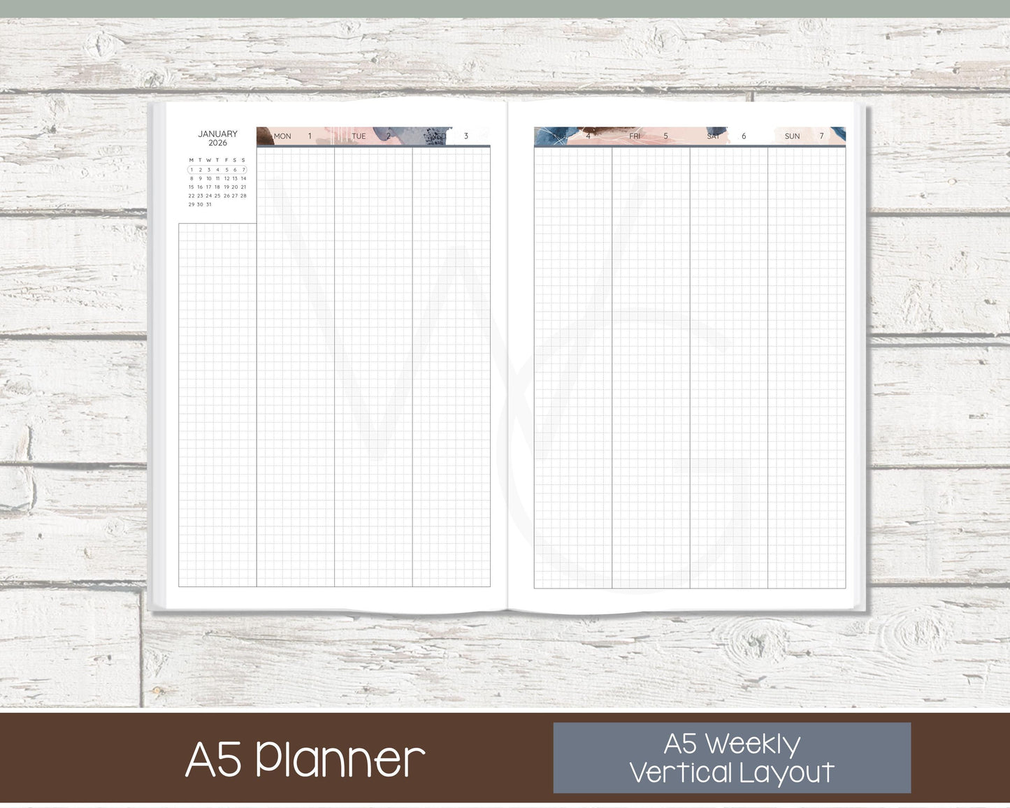 2026 Complete Personalized Planner | Month, Week, Day Planner | Grid Layout | Blush & Ink