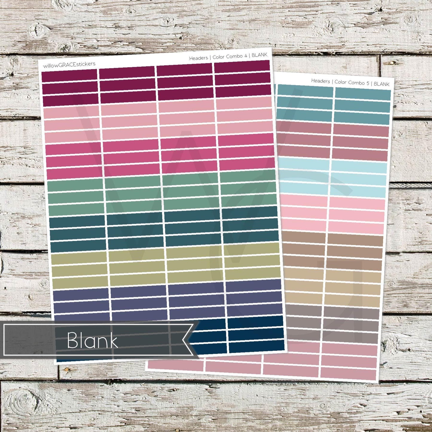 Planner Headers • Functional Planner Stickers • Blank