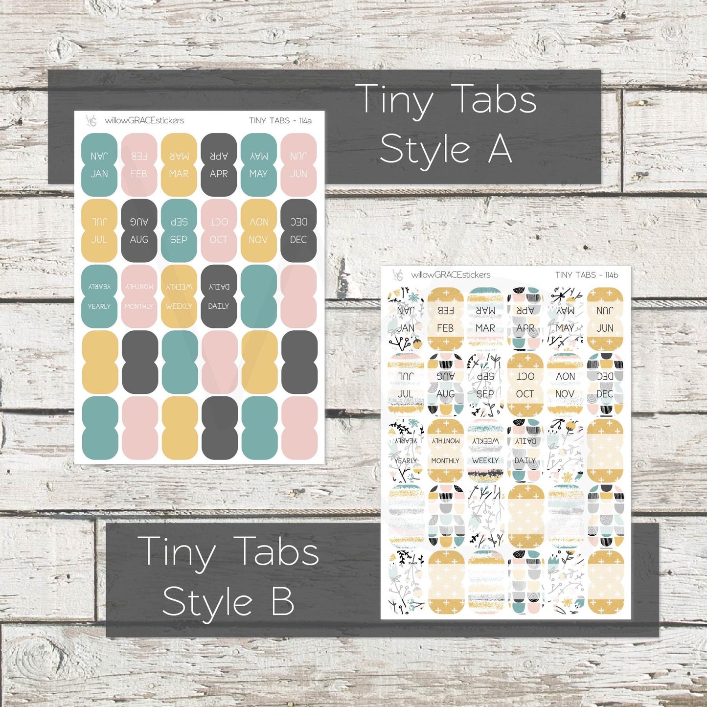 Planner Tabs • Tab Stickers • Planner Stickers • TB-114