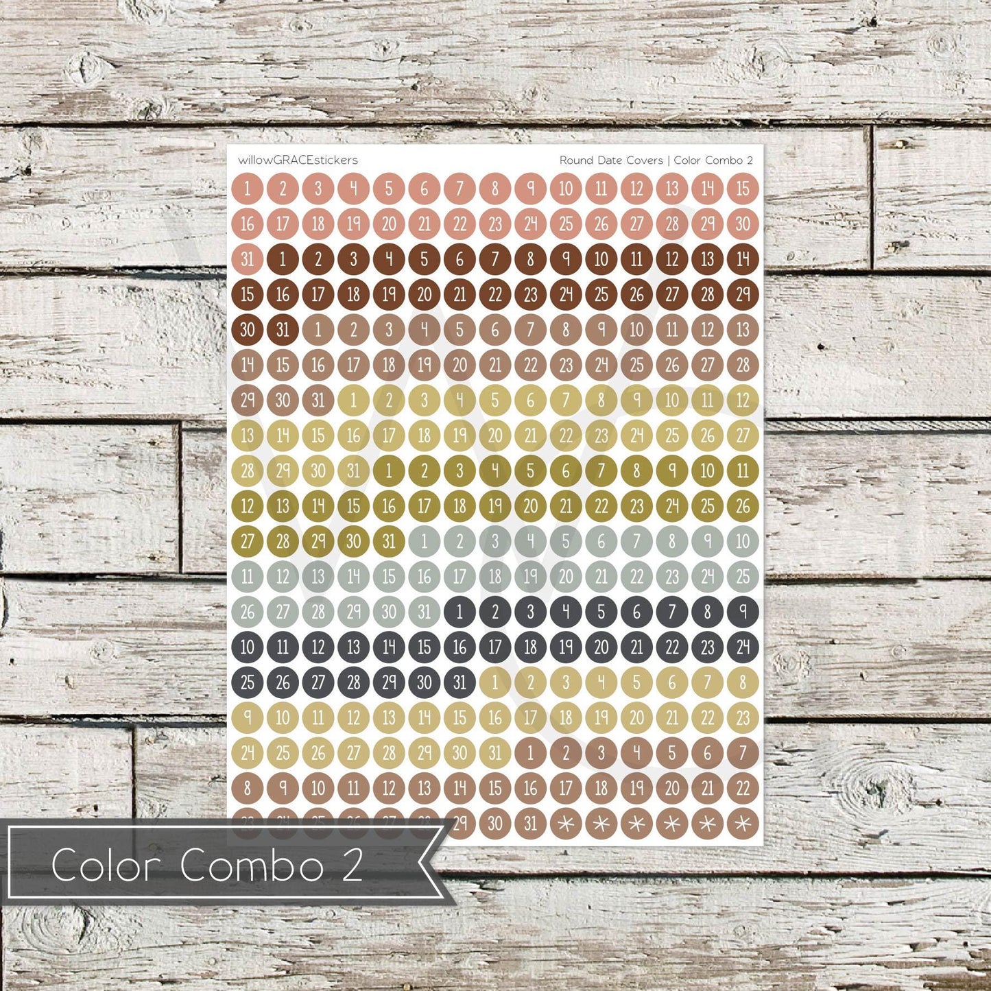 Round Date Covers • Functional Planner Stickers