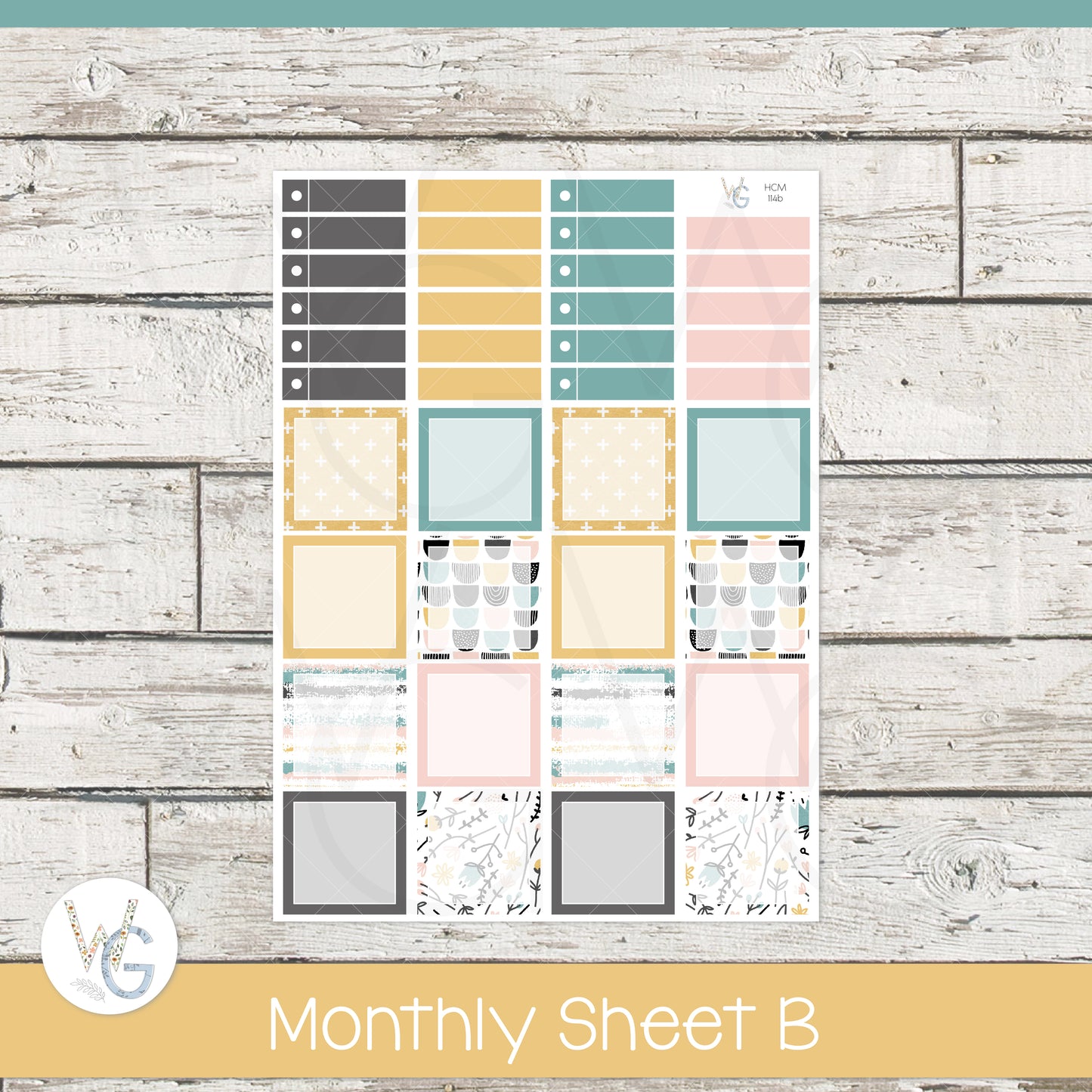 Hobonichi Cousin (A5) Monthly Planner Stickers β’ HM-114