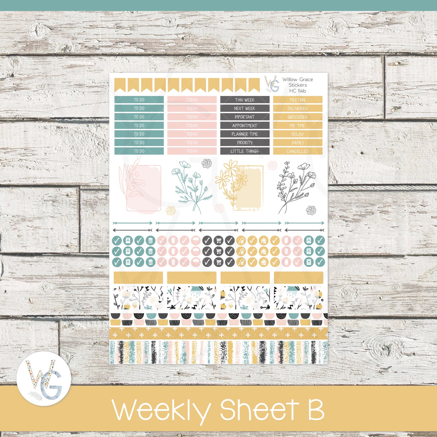 Hobonichi Cousin (A5) Weekly/Daily Sticker Kit β’ HW-114