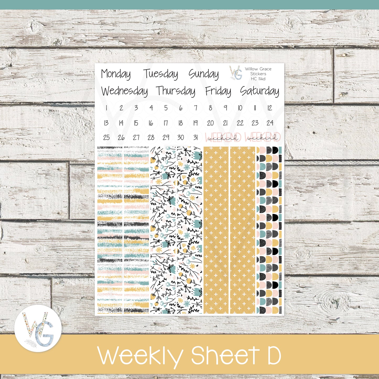 Hobonichi Cousin (A5) Weekly/Daily Sticker Kit β’ HW-114
